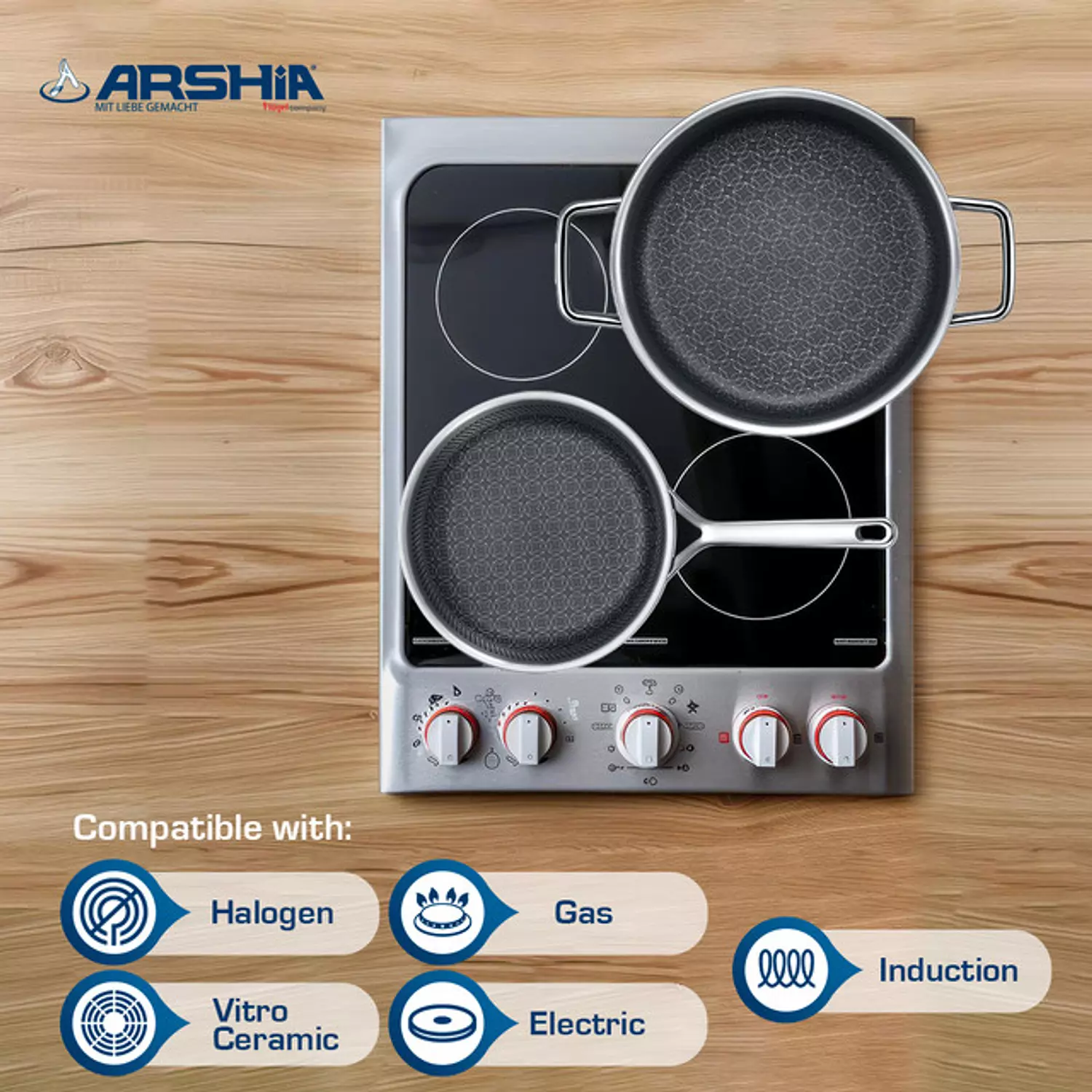 ARSHIA 9 piece stainless steel cookware set 5