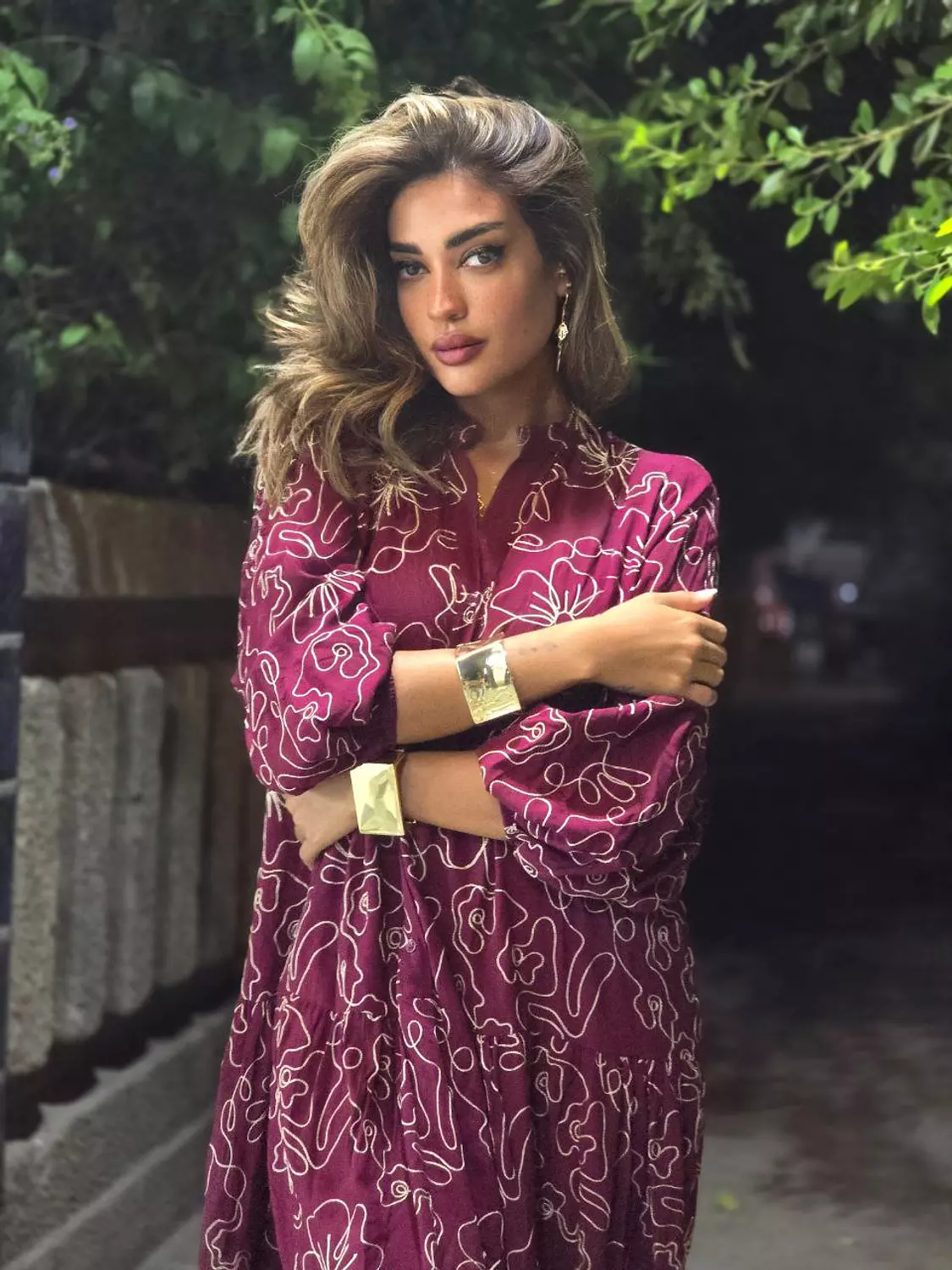 Burgundy Embroidery Dress 3