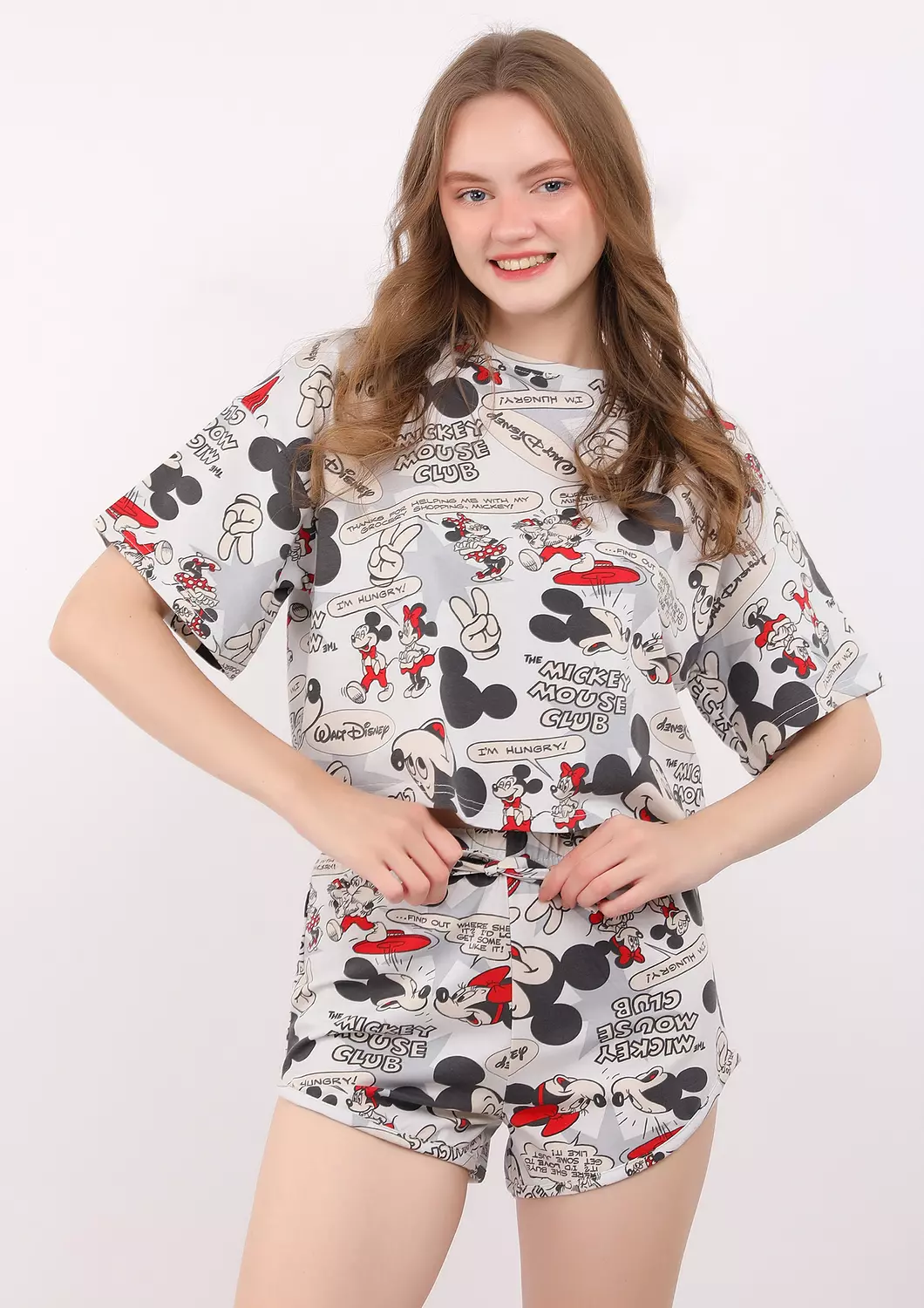 S230 MICKEY COMICS FULL PRINTED SHORT PAJAMA SET  image