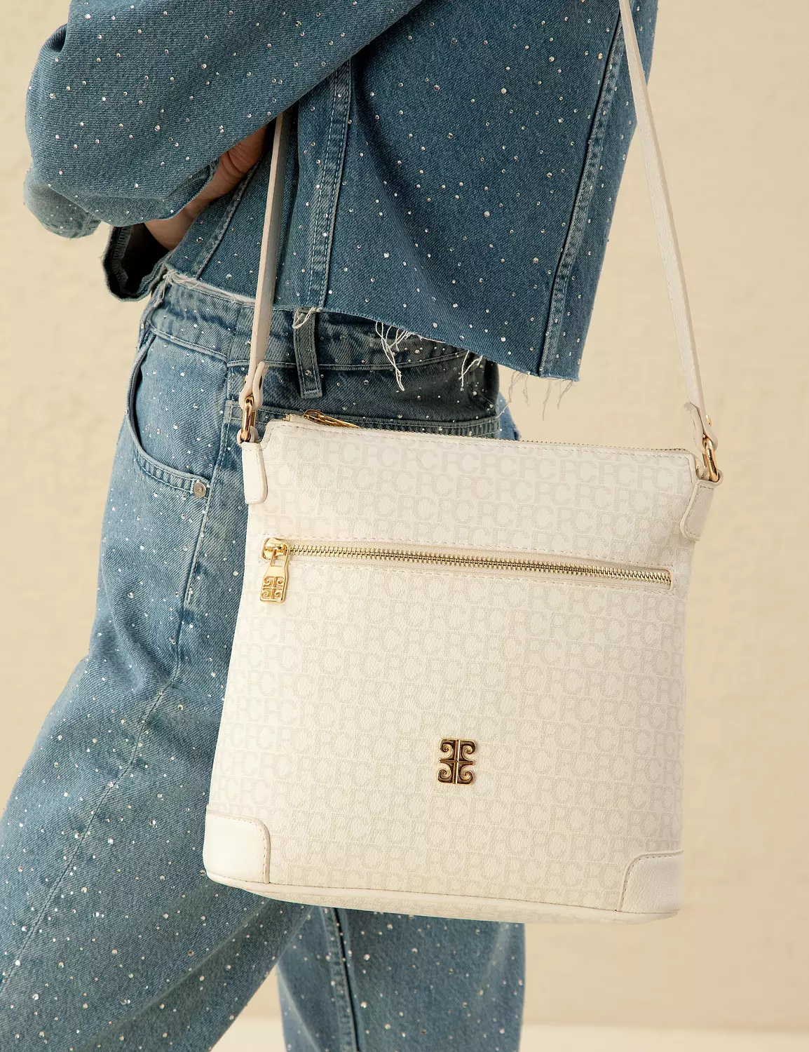 Pierre Cardin Crossbody Bag – Off-White Monogram 3