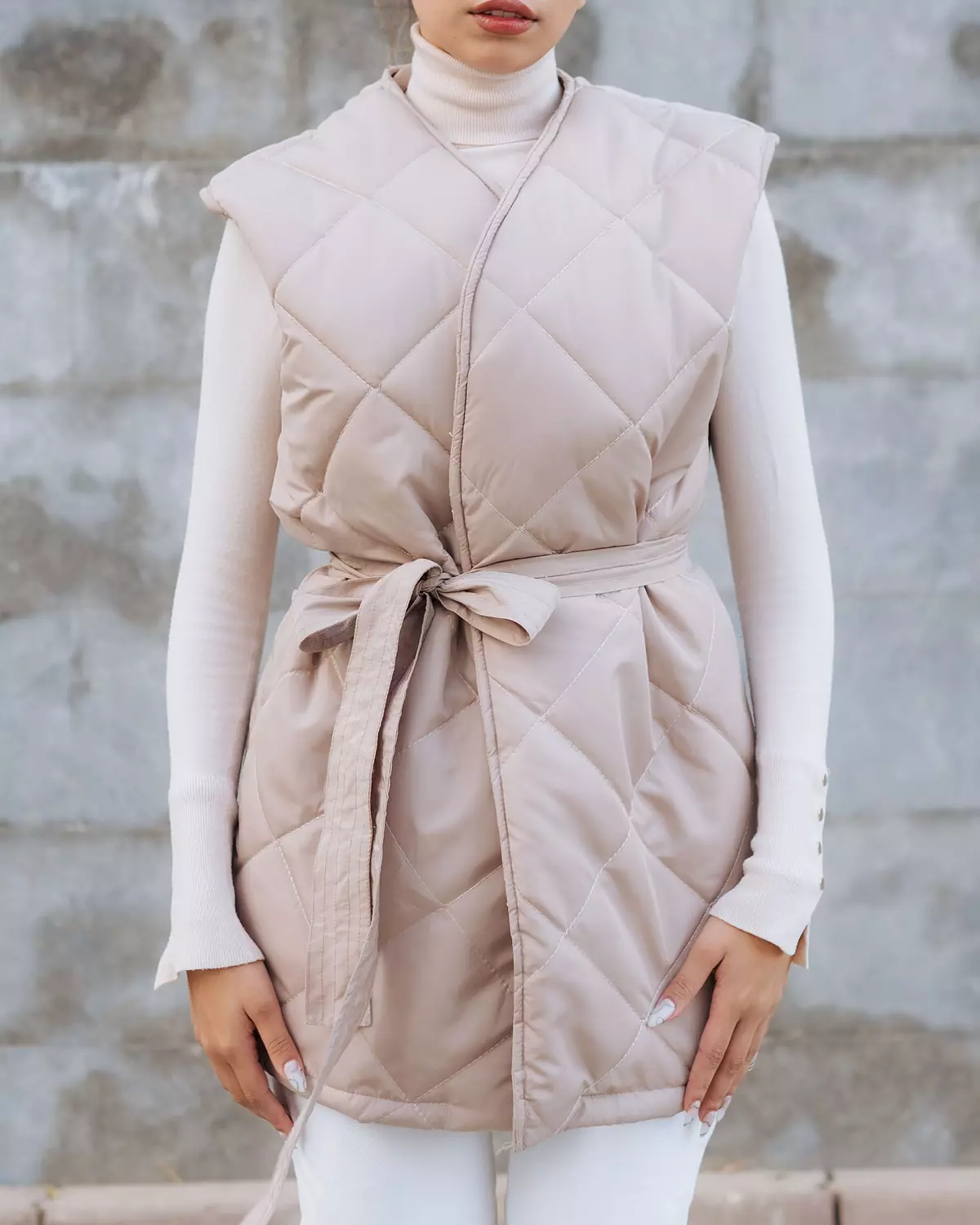 Beige Puffer vest  2