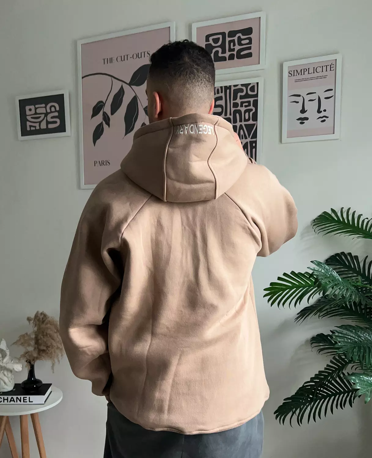 Half Zipper Hoodie _ Beige 1