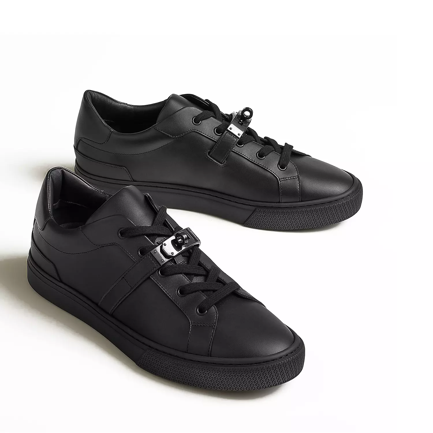 Hermes Day Sneaker is a luxury shoe crafted from Black calfskin 2
