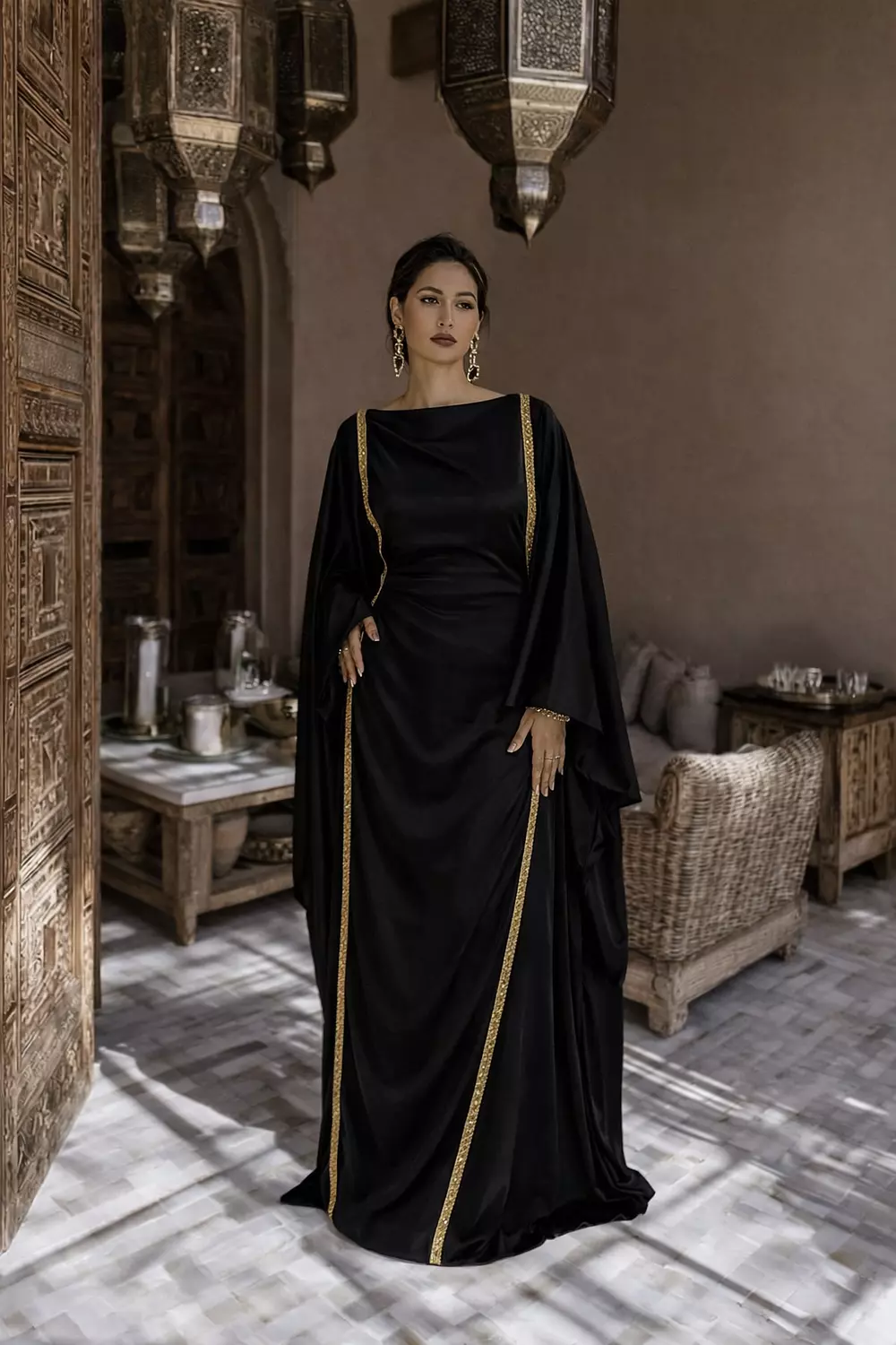 Black velvet Abaya image