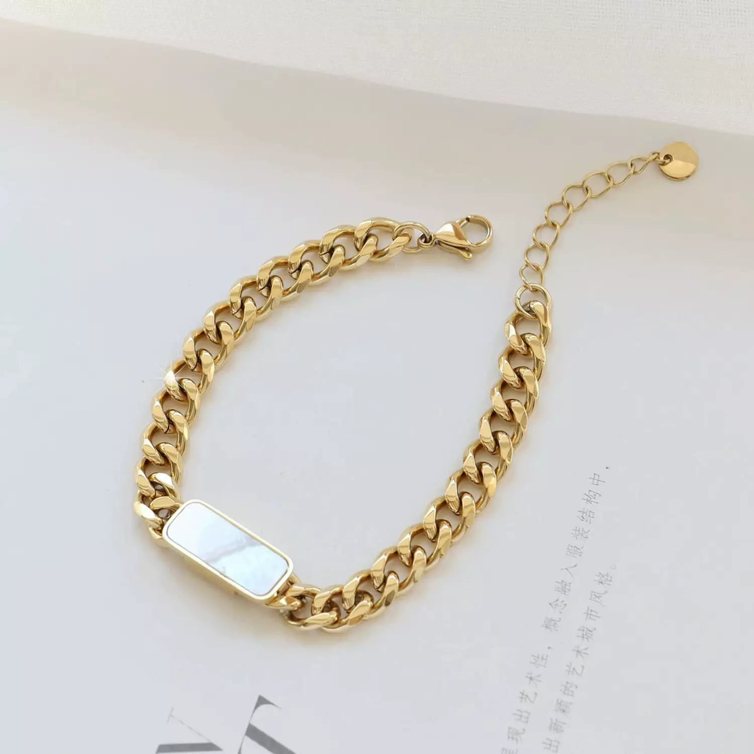 Rectangular White onyx bracelet  3