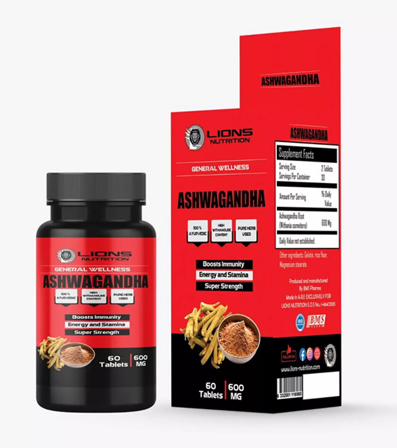 Lions Ashwaganda - 60tablets - 30serv image