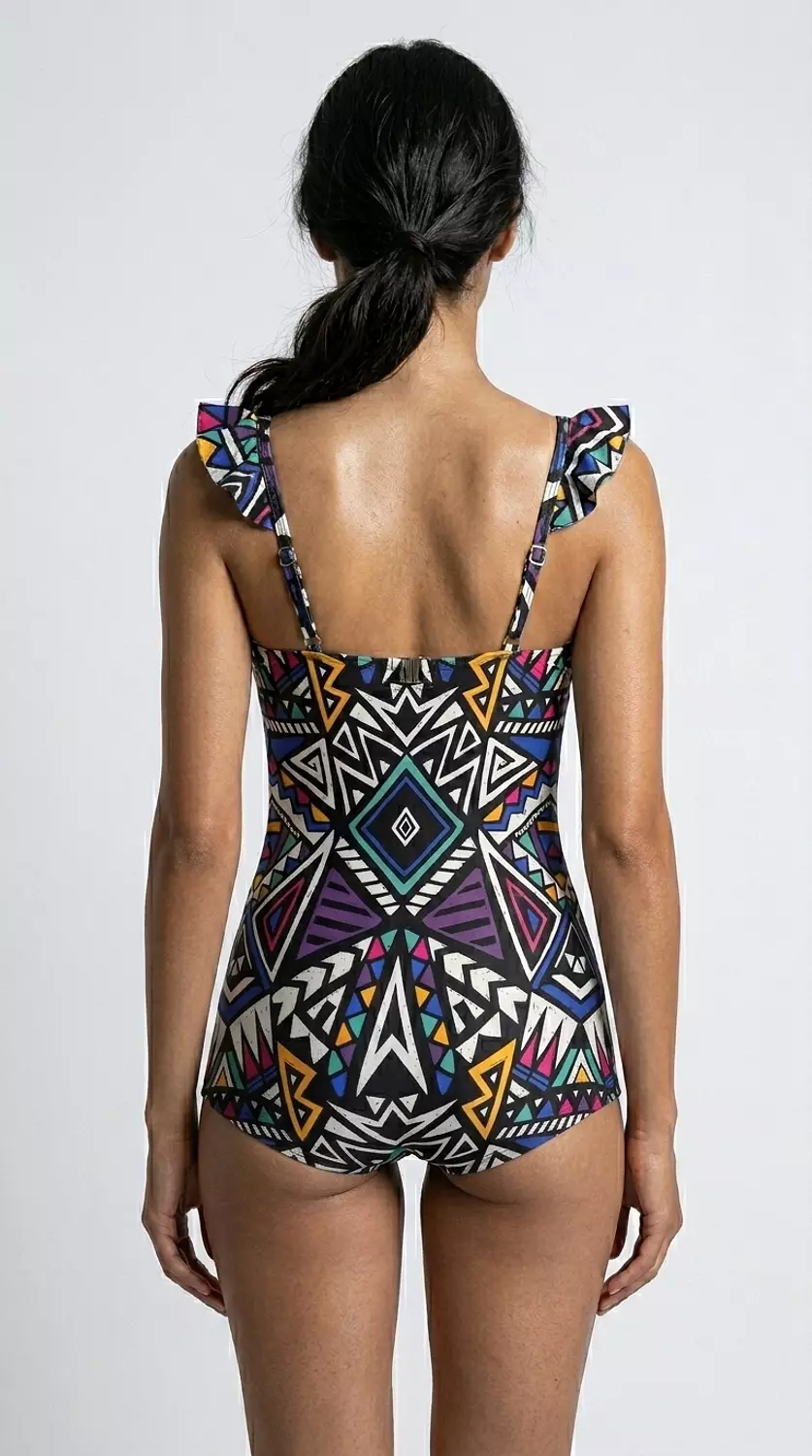 Tribal Double Shoulder Ruffle 2