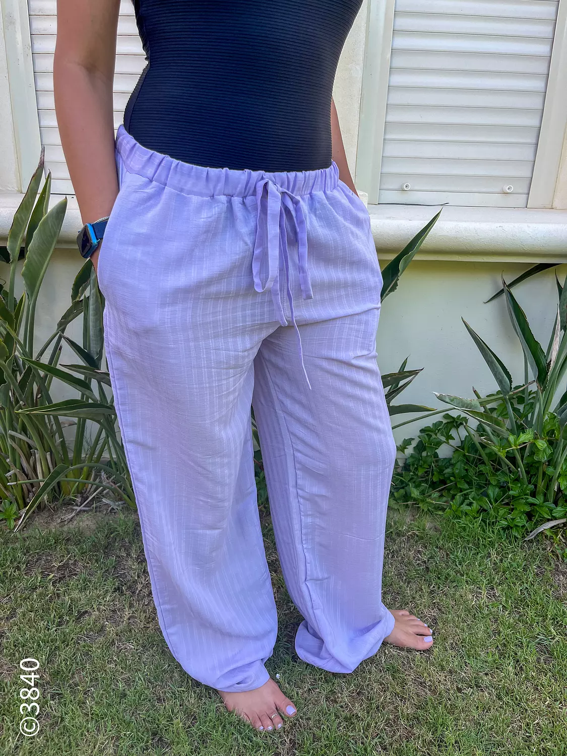 Lightweight Linen -blend Pants 💜 Soft Lilac image