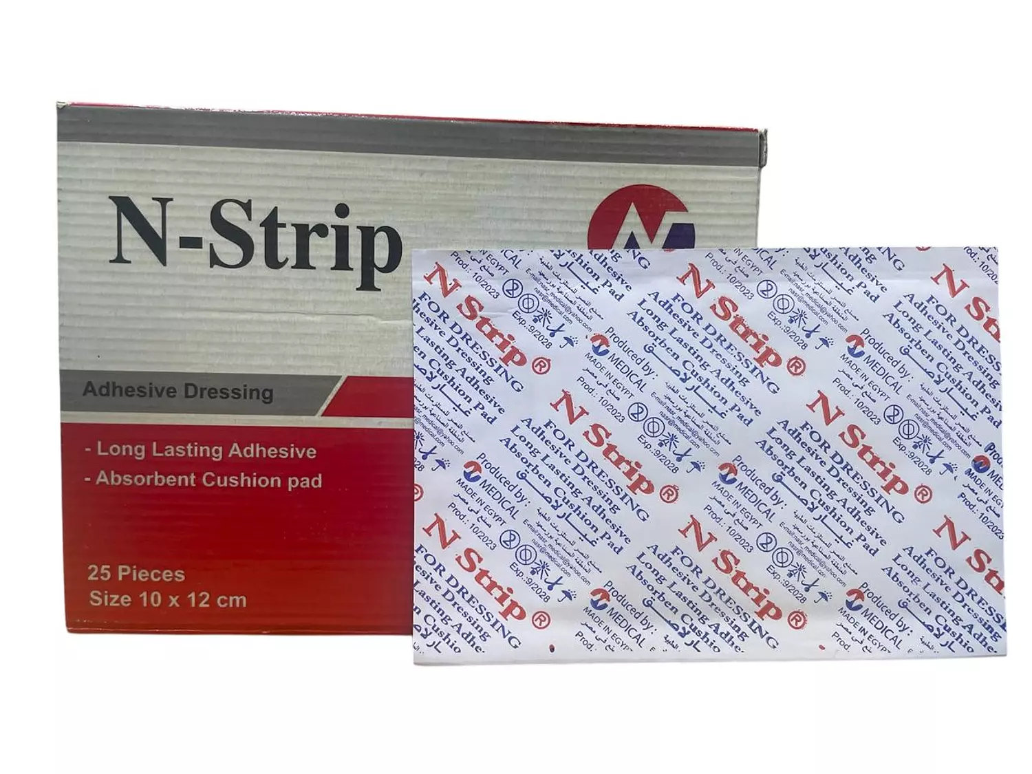 N-STRIP ADHESIVE DRESSING 10*12-EL NASR MEDICAL-25 PCS image