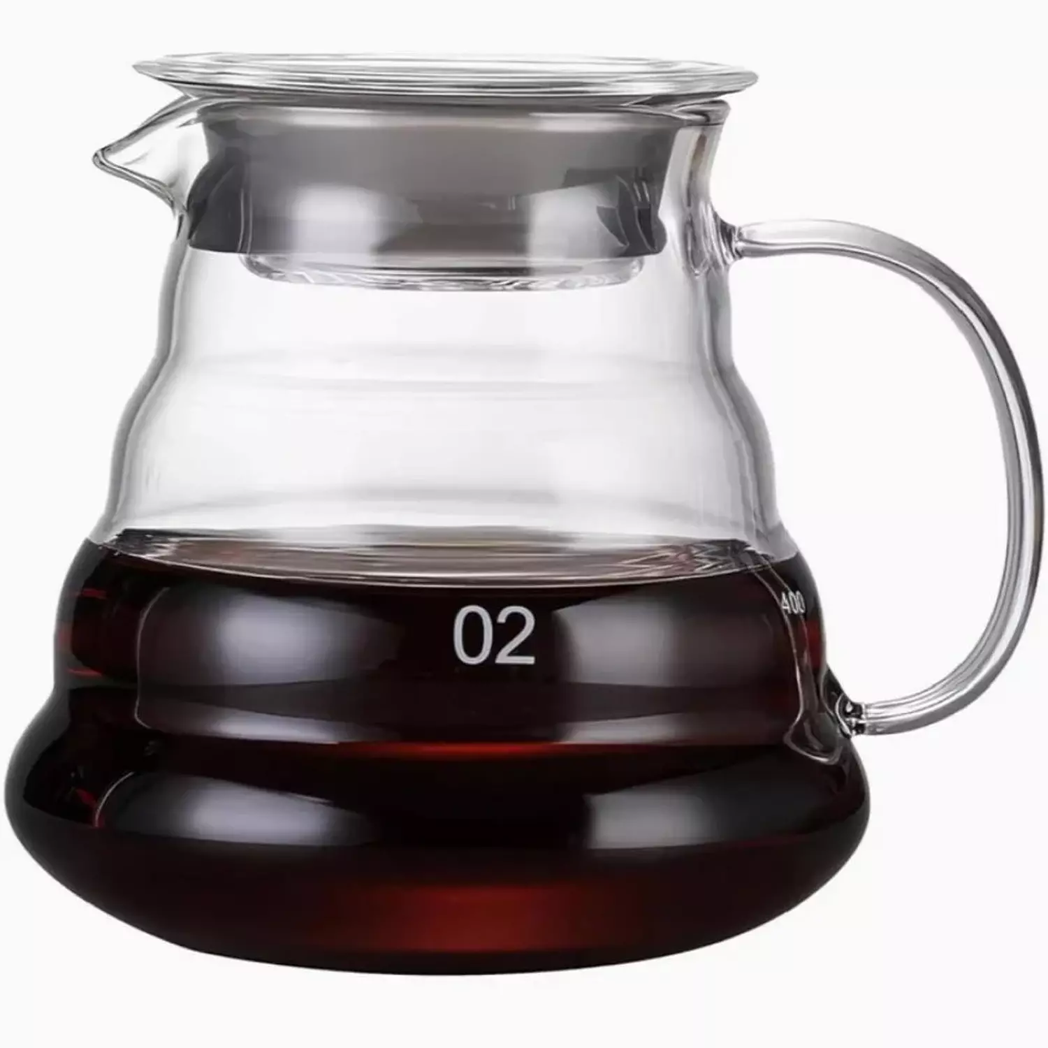 دورق تحضير القهوة المقطرة V60 حراري مدرج 600 مللي، آمن للاستخدام في الميكروويف بومبية  image