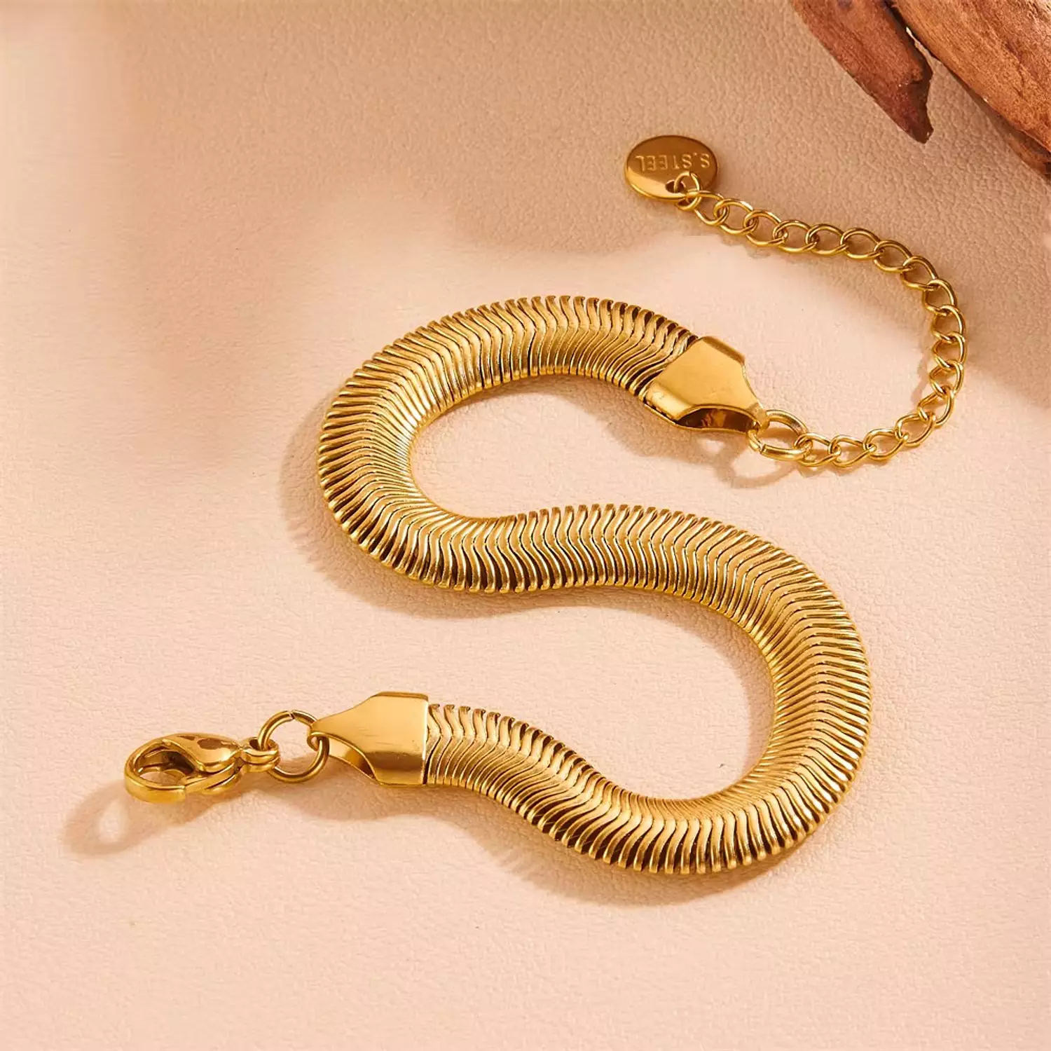 Thick Snake chain Necklace - Bracelet 9