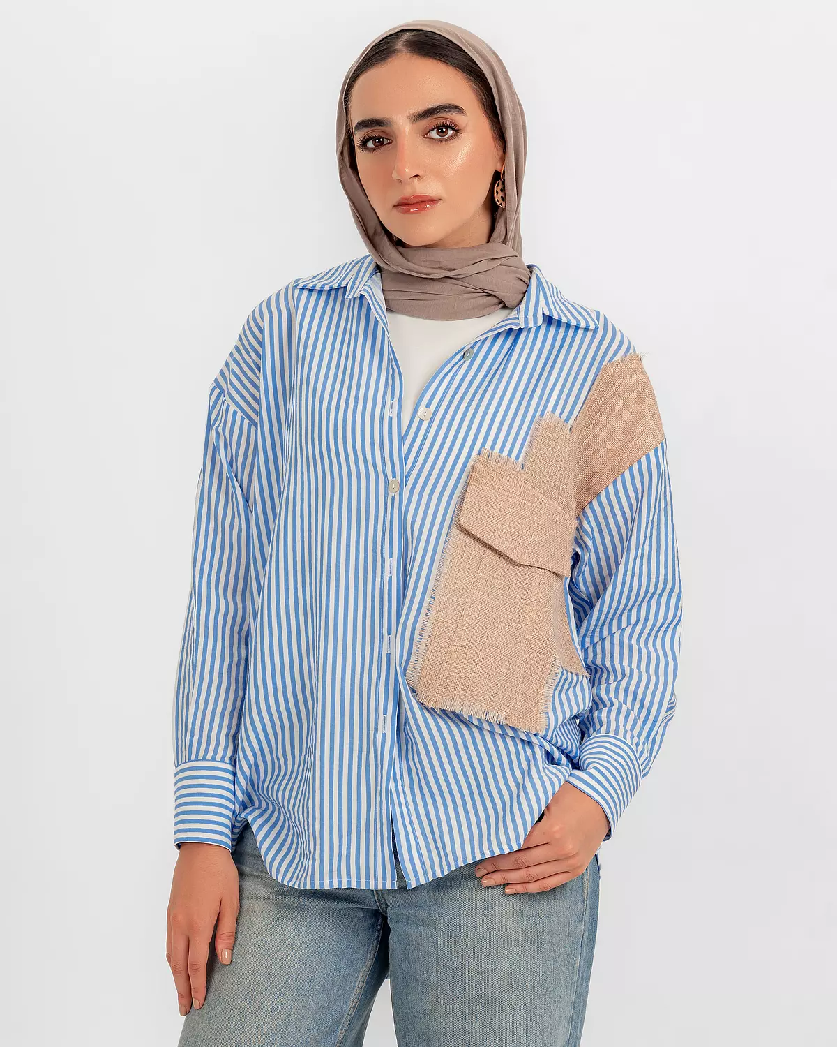 Beige Patch Shirt 1