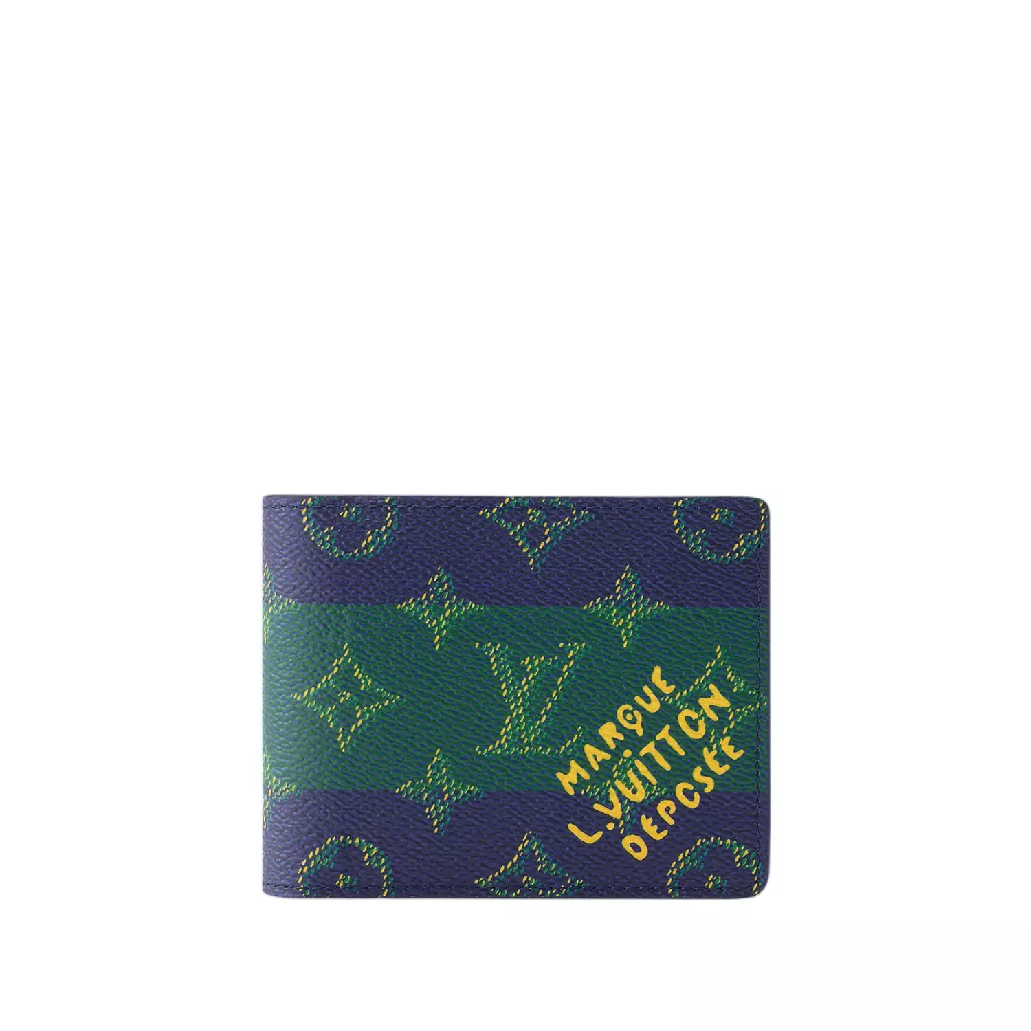 Louis Vuitton Slender Wallet in striped Monogram Heritage coated canvas with a saffron cowhide-leather linin image
