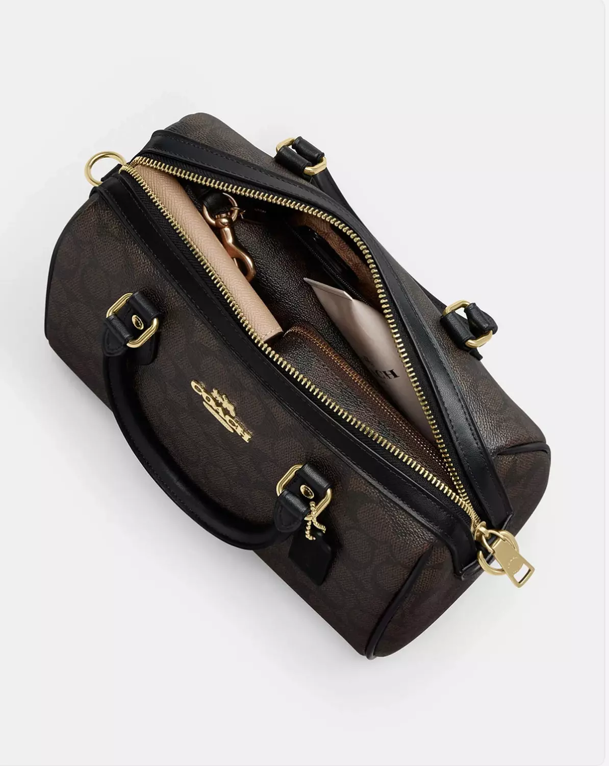 Coach Rowan Satchel Bag In Signature Canvas 4