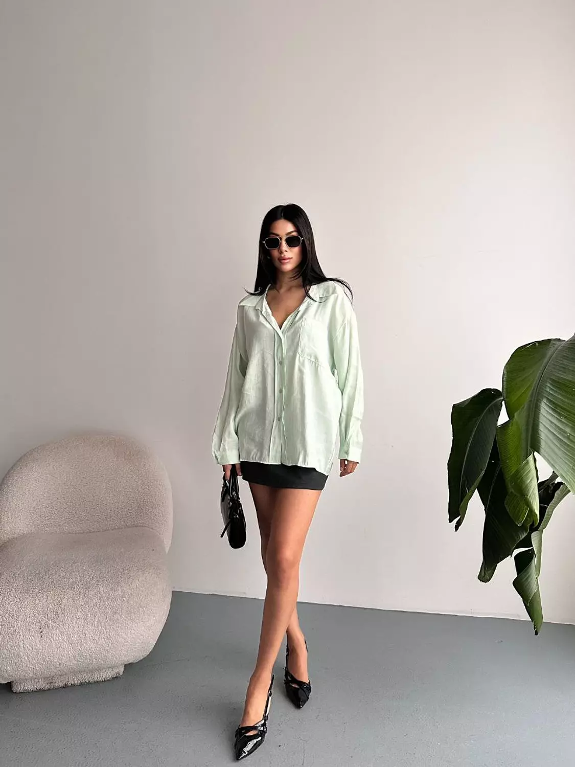 Mint green basic shirt 3