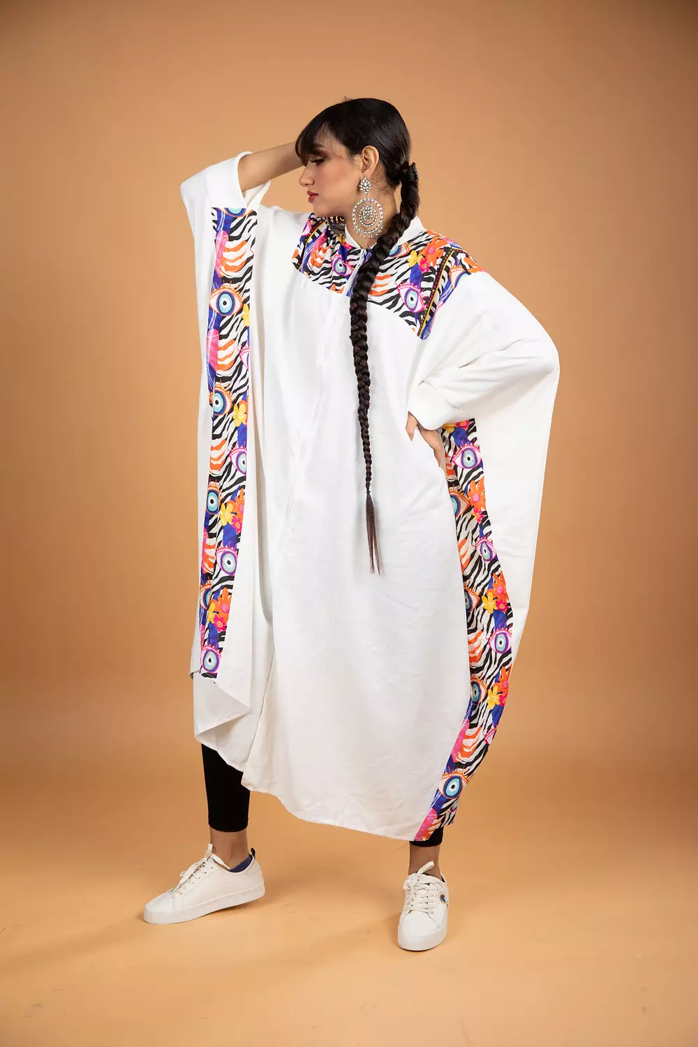 Linen white jacket with zip  1