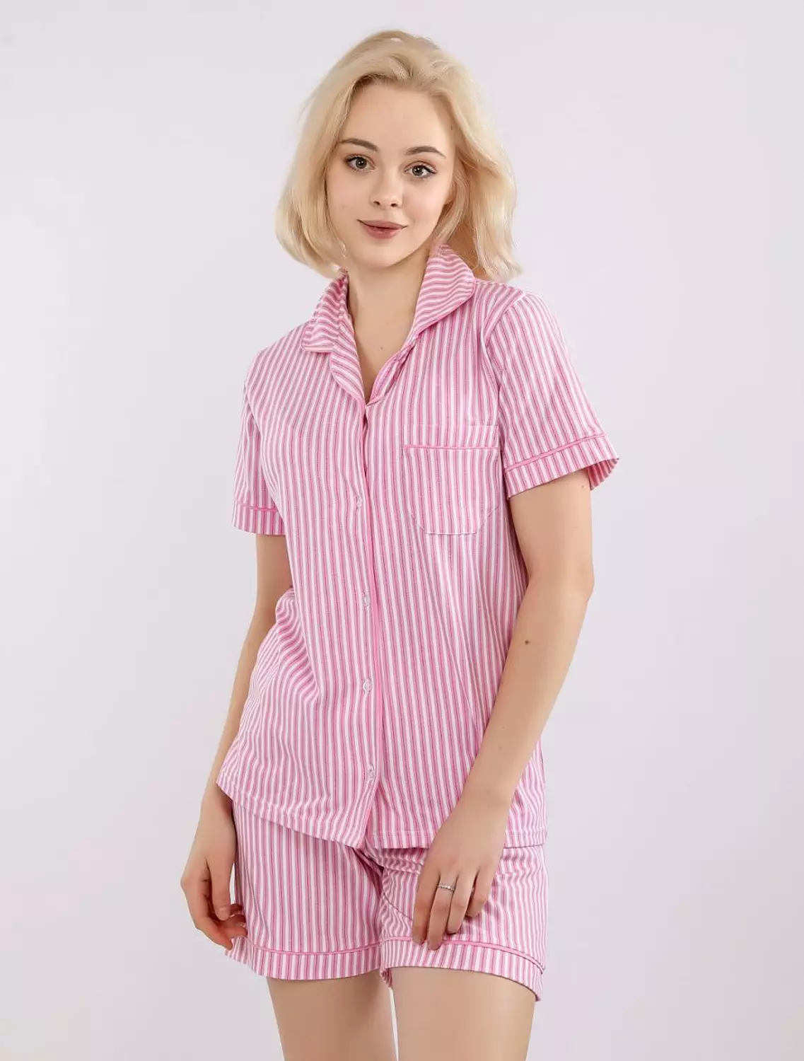 S508 Cotton Candy Buttoned Short pajama Set 4