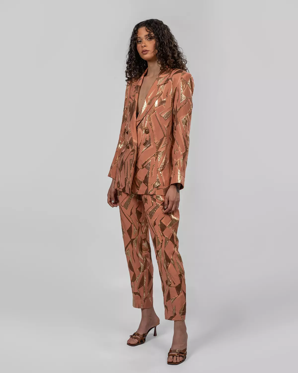 Orange & Gold Embellished Suit  3