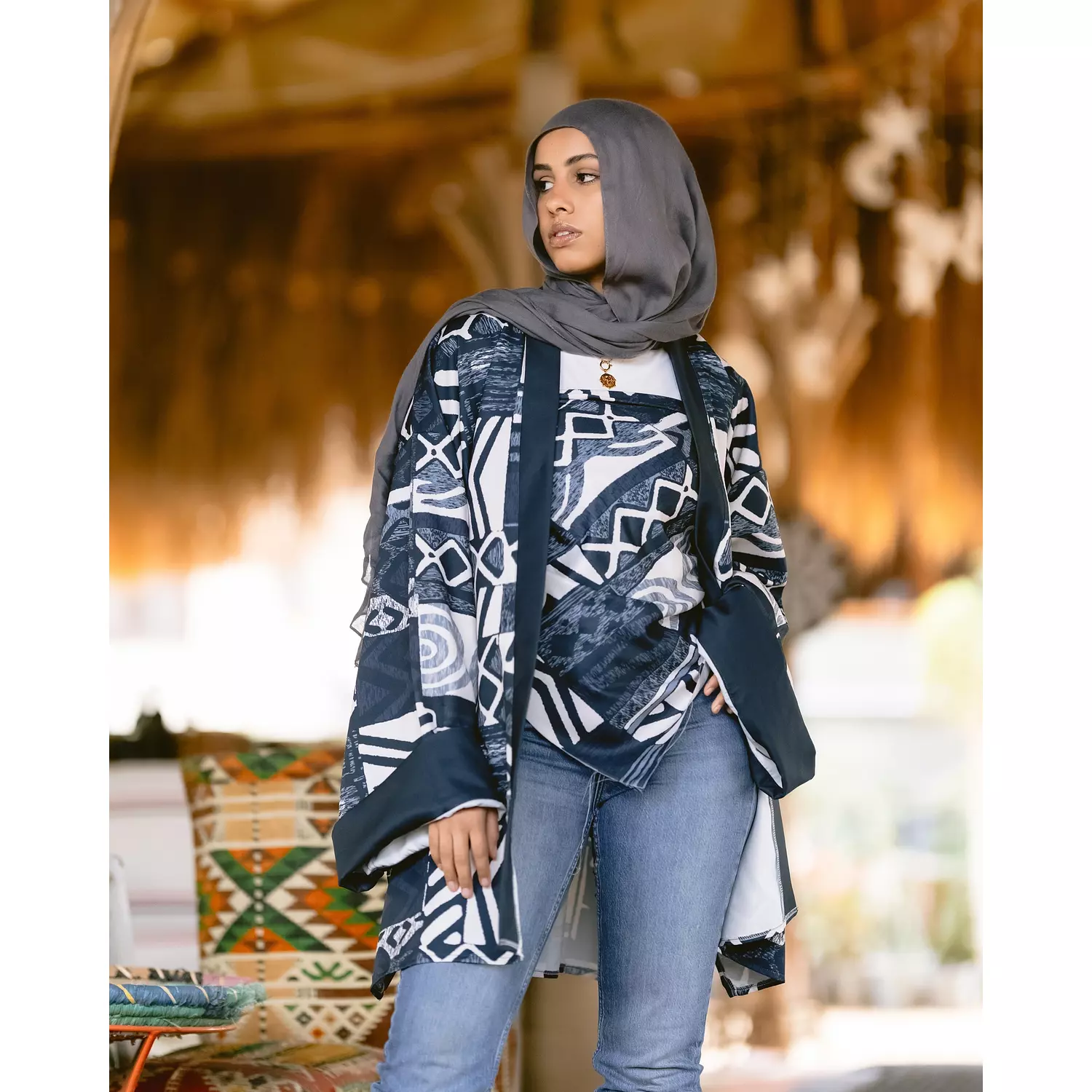 Afro Bogolan blue  1