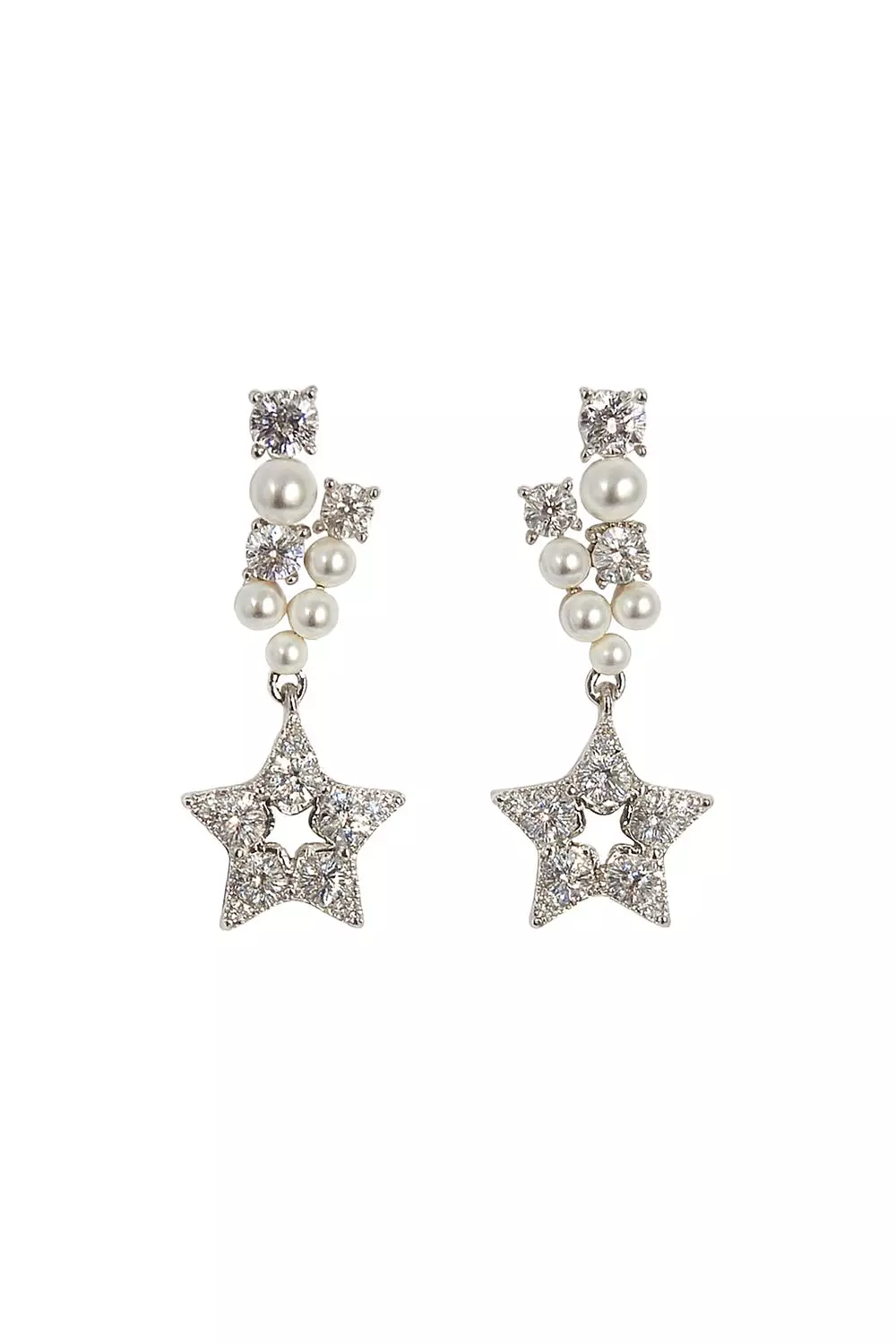 Silver Earrings Pearl image