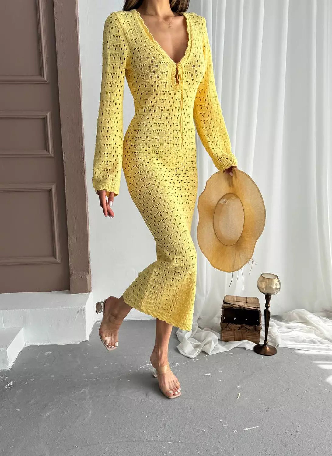 Yellow Triko Beach Dress  hover image