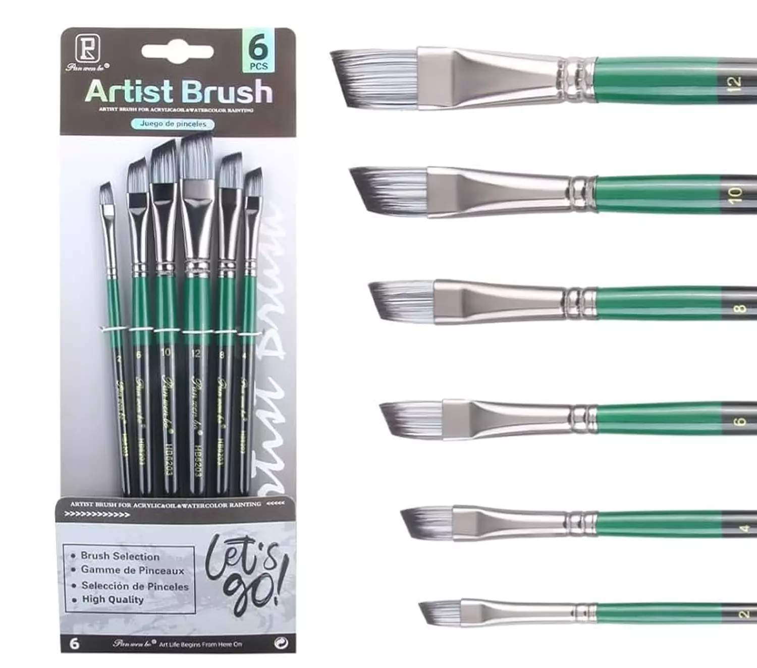 High-Quality Angled Brush Set (6 Pieces) image