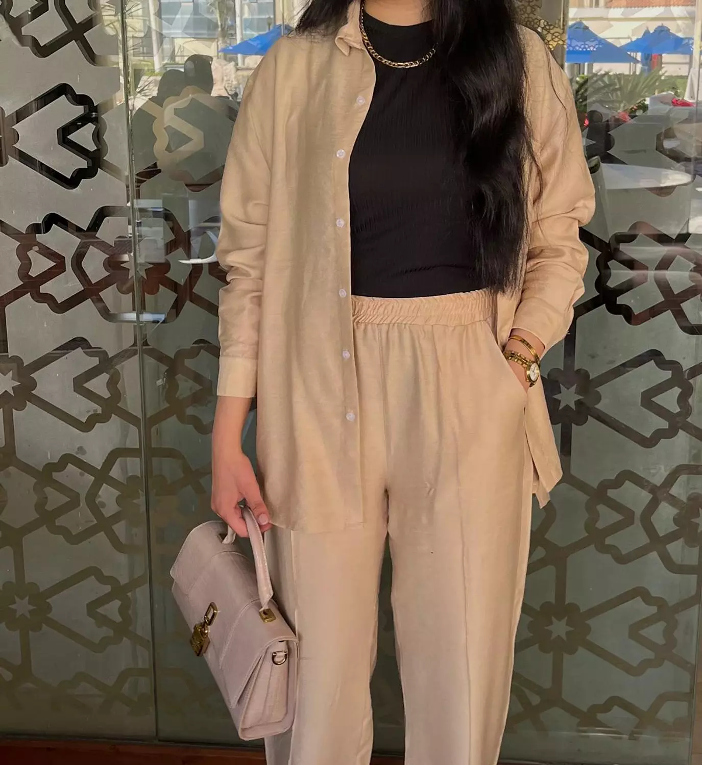 Beige Linen Comfy Set 3