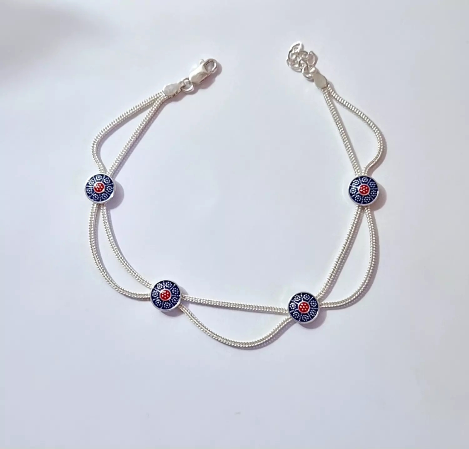 Blue circle anklet 1