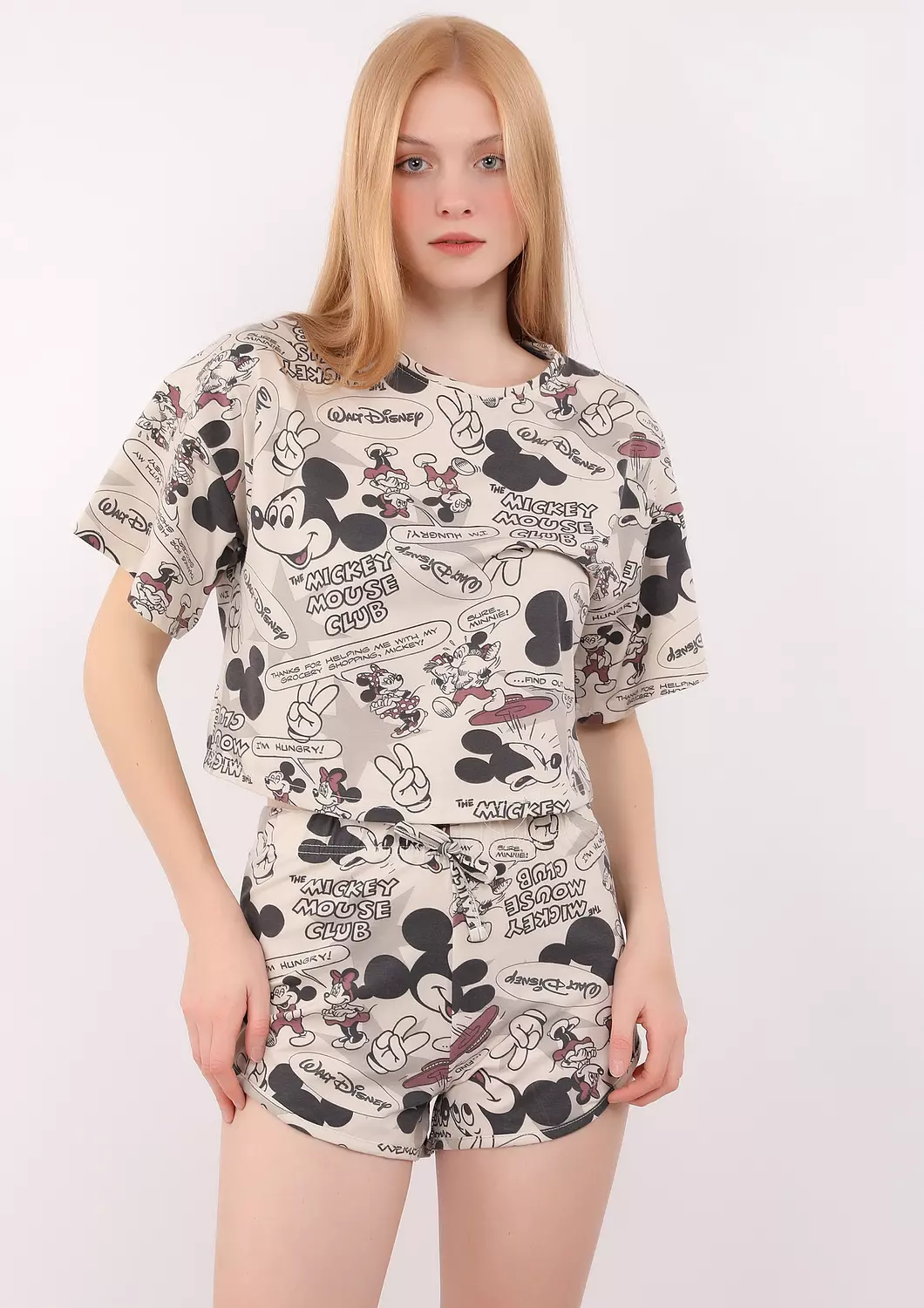 S230 MICKEY COMICS FULL PRINTED SHORT PAJAMA SET  4