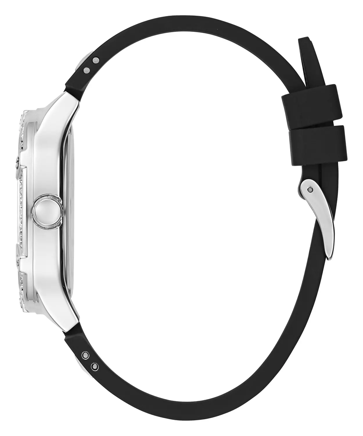 GUESS GW0619L1 ANALOG WATCH  For Women Black Silicone Smooth Strap  2