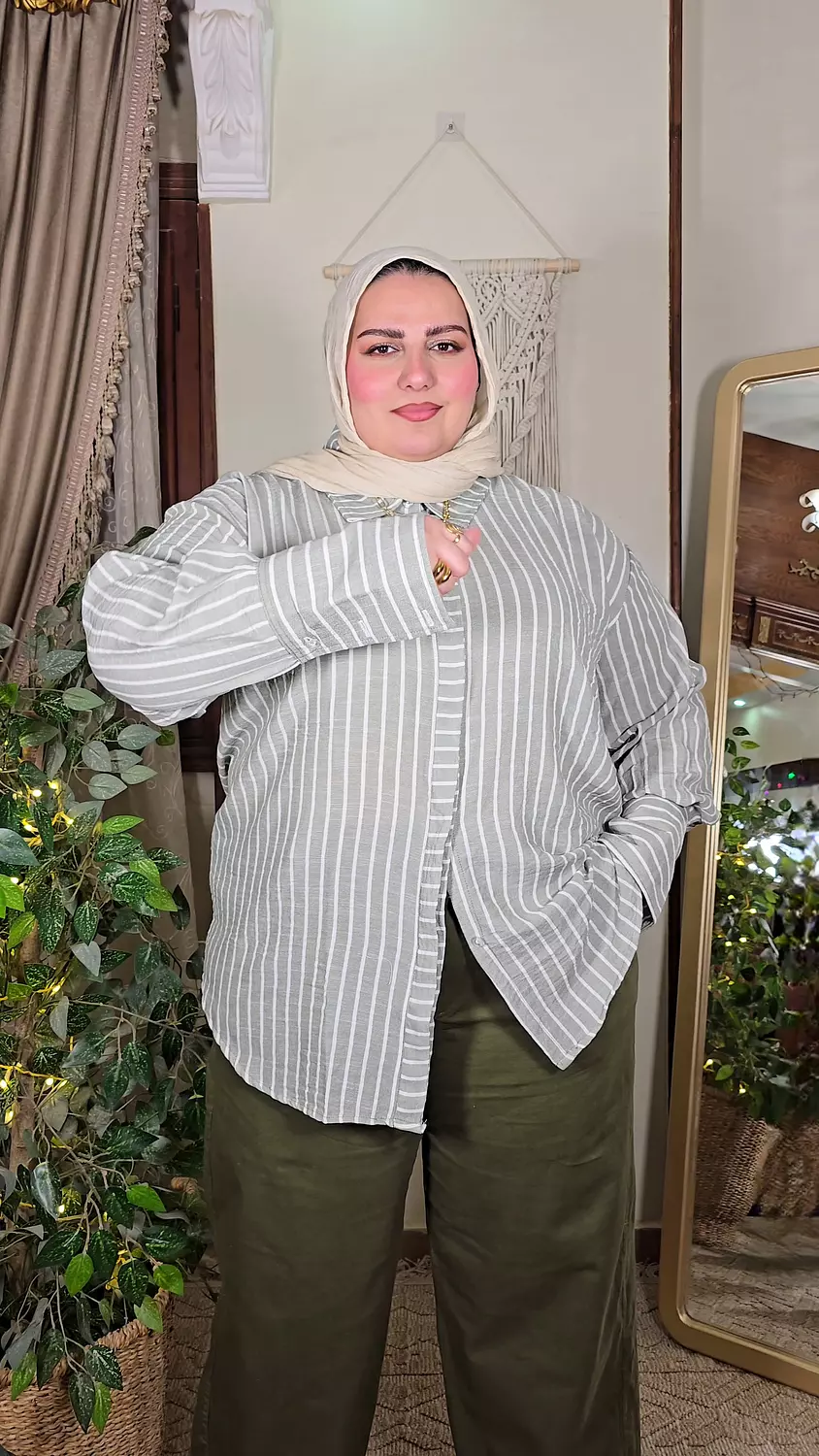 Striped shirt (in olive) image
