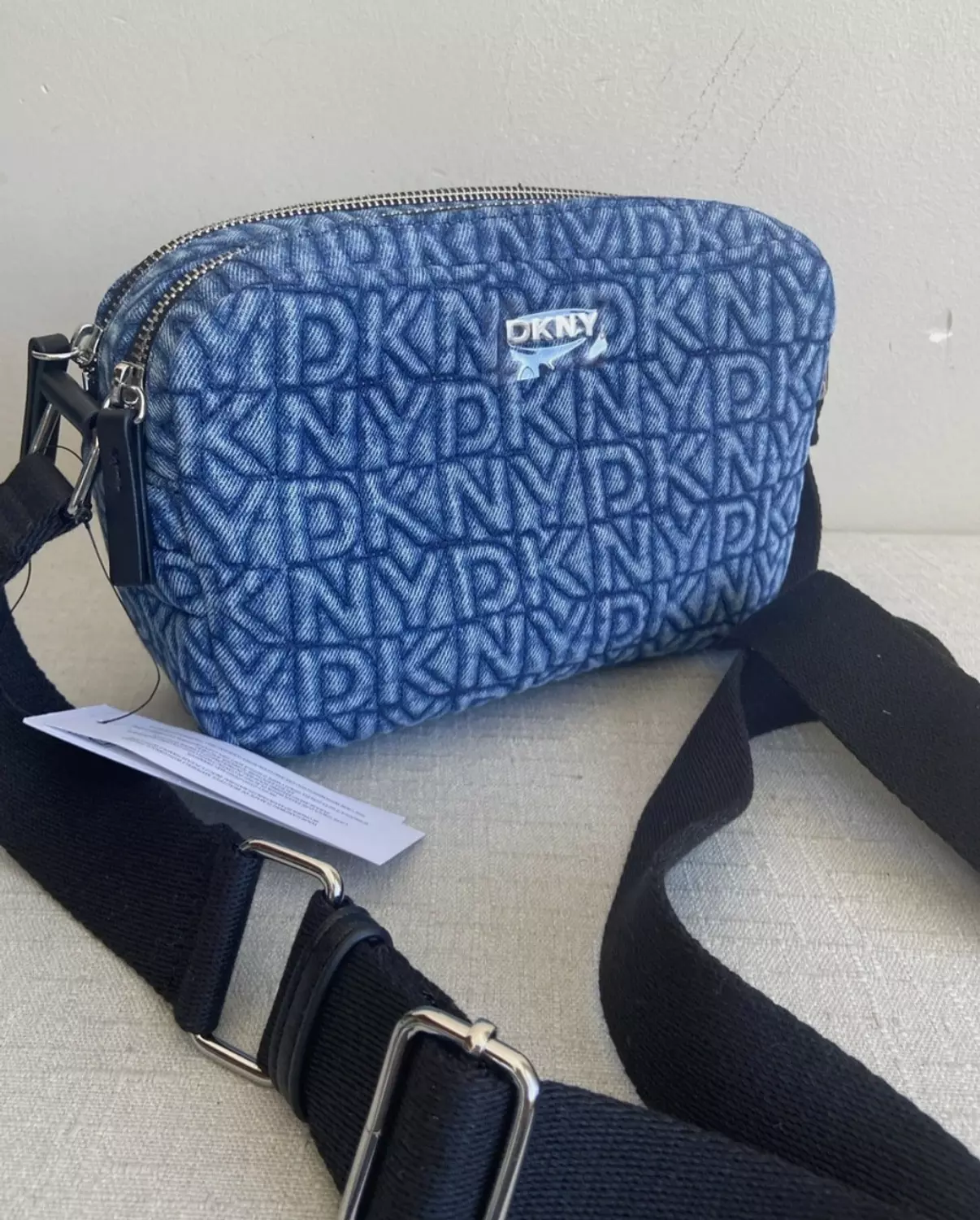 Dkny Monogram Denim Crossbody Bag  image