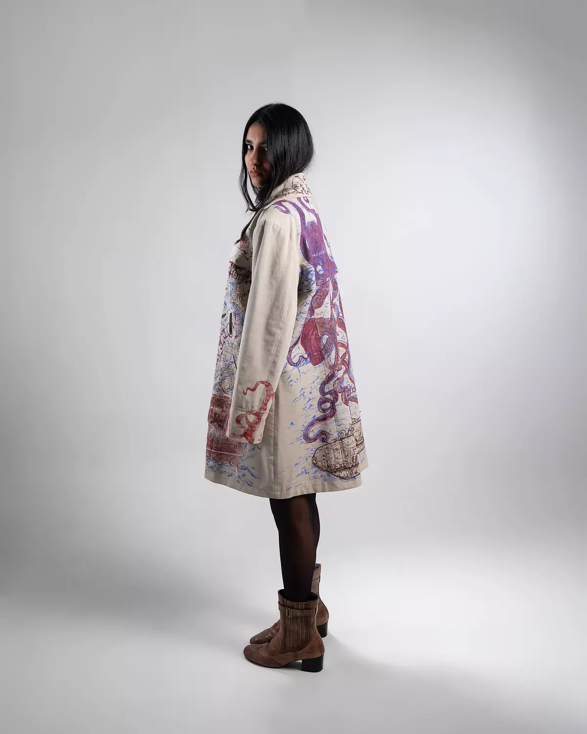 "Hidden depths “ 1of1 hand-painted coat  2