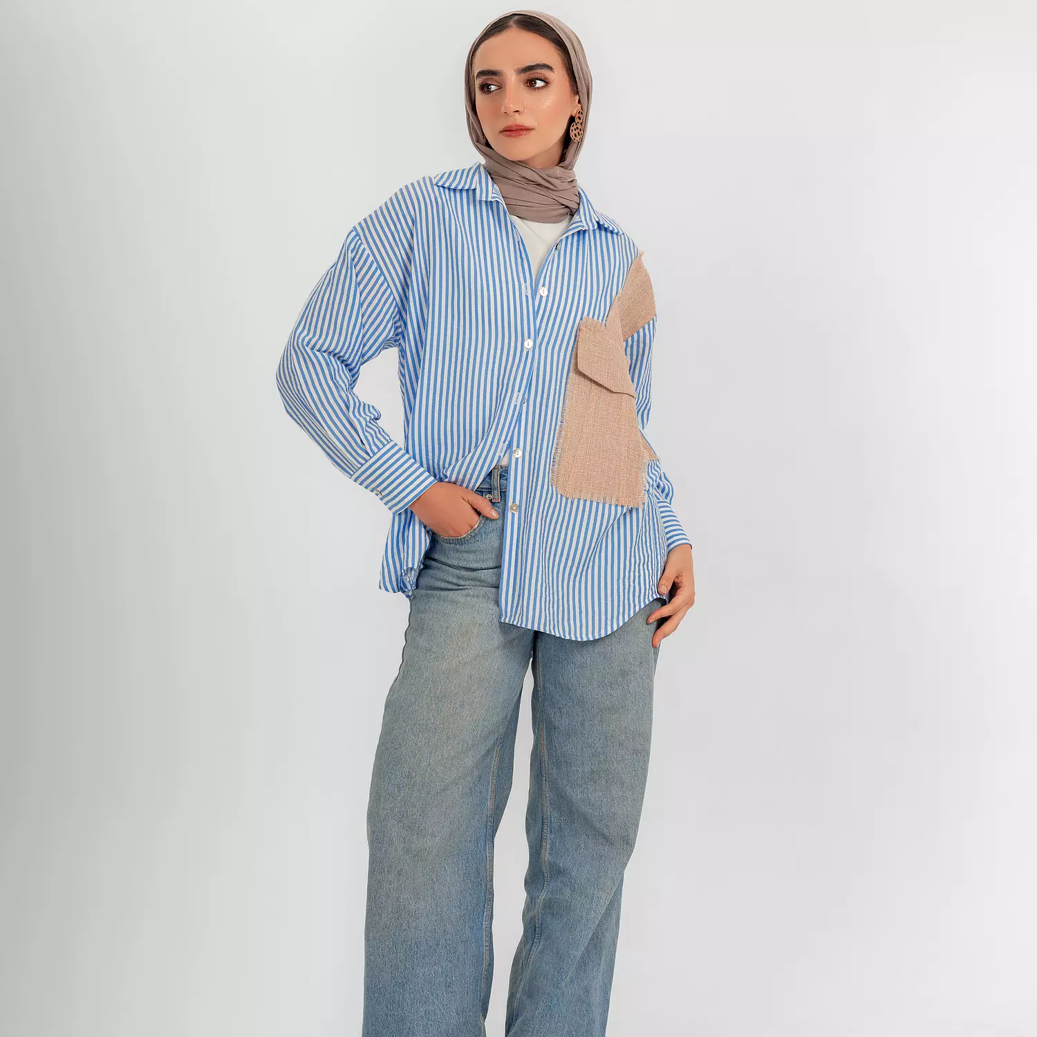 Beige Patch Shirt 3