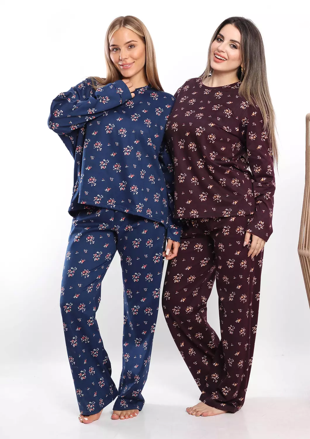 C326 Midnight Blossom Long Sleeves Pajama Set  image