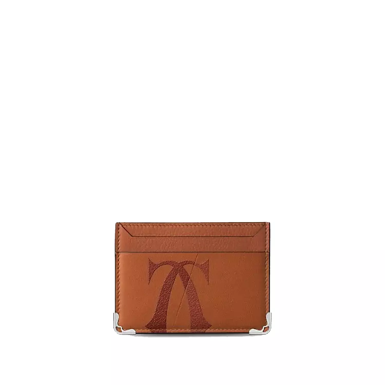 Cartier double card holder is crafted from Orange calfskin image
