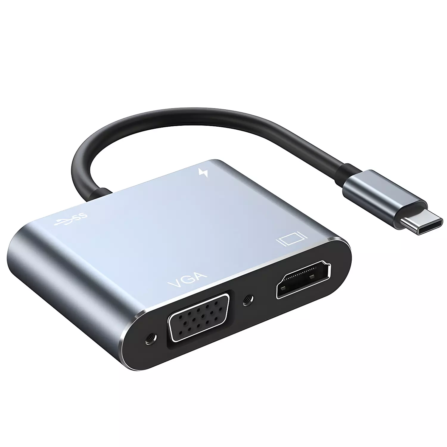 Zero 4-in-1 Type-C Adapter with PD, HDTV, VGA, and USB 3.0 4K image