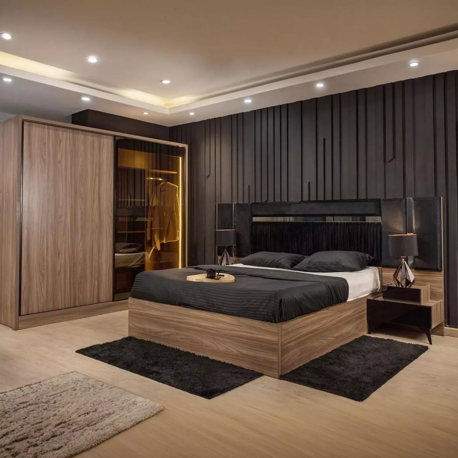 Bed + Nightstand + Wardrobe image