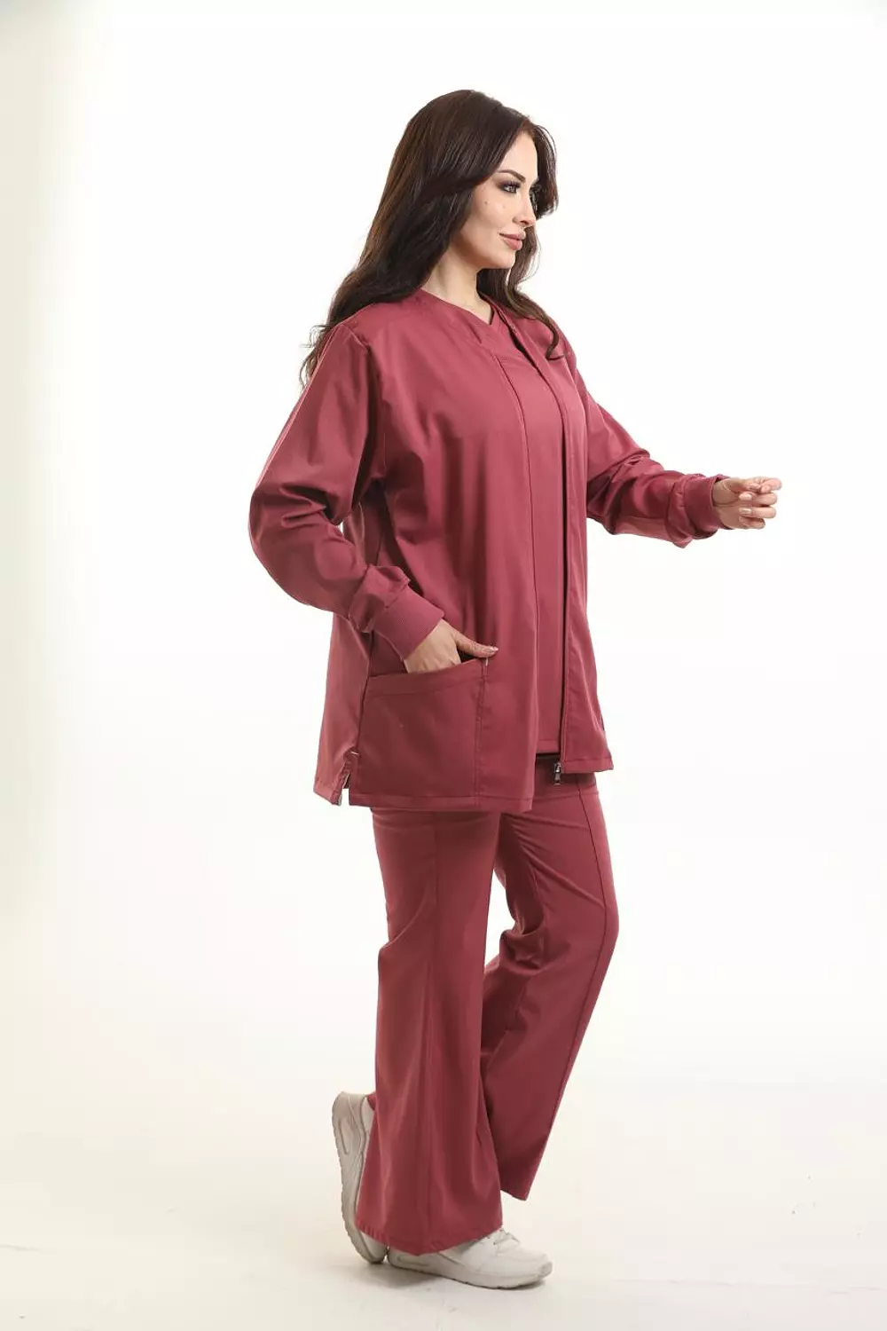 Maroon New Flexi Lab Coat 3