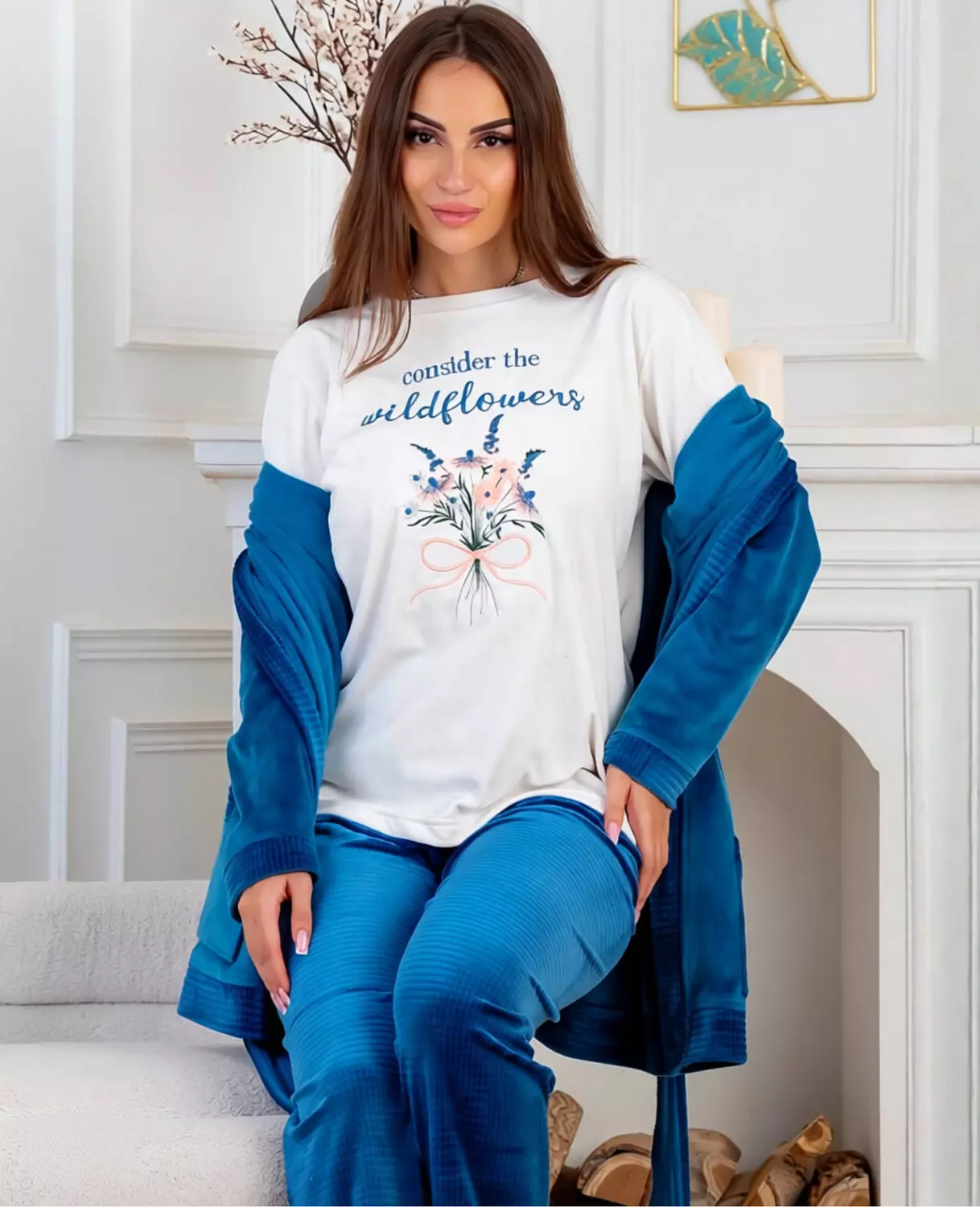 3-Piece Wildflower Print Lounge Set hover image