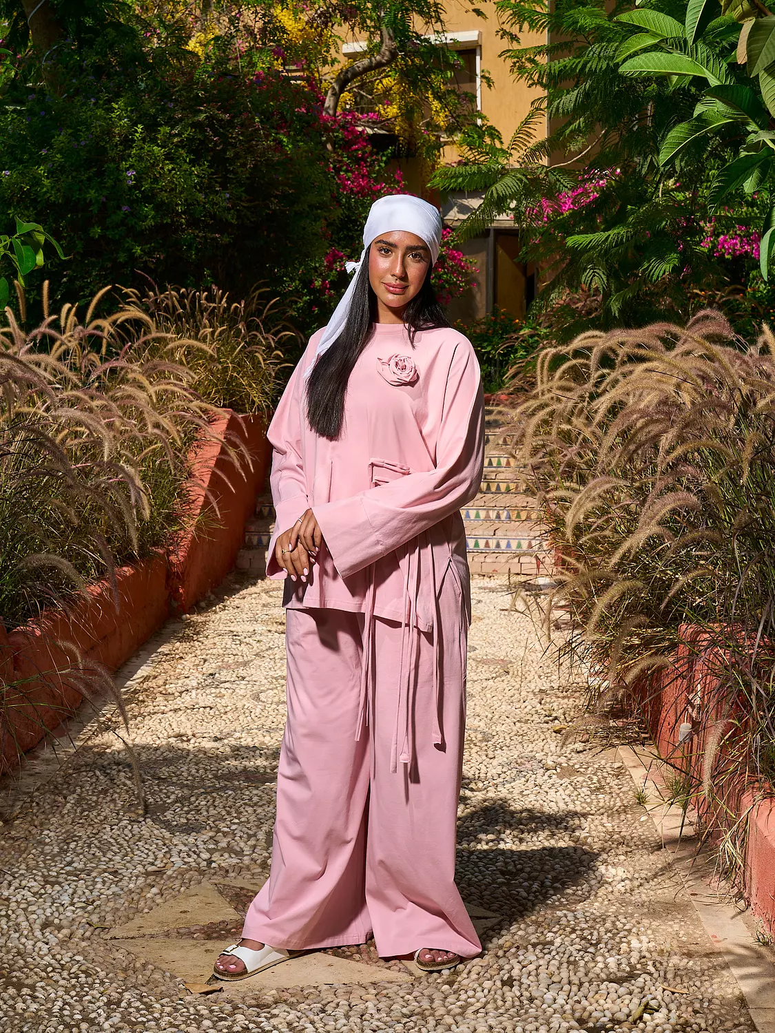 Worood Comfy Set with Pin - Powder Pink 3