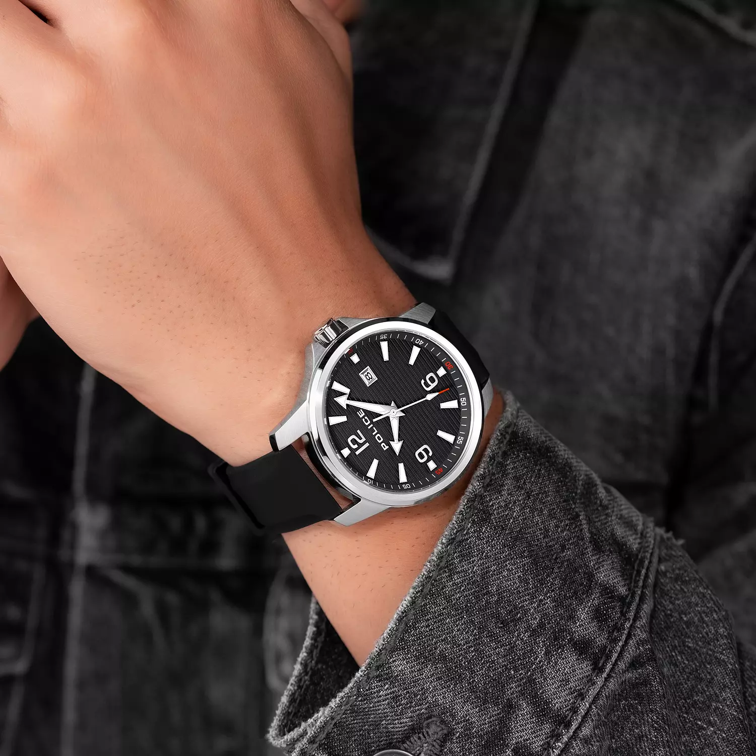 Police Men Analog Quartz Watch with Silicone Strap PEWJN0020903 4