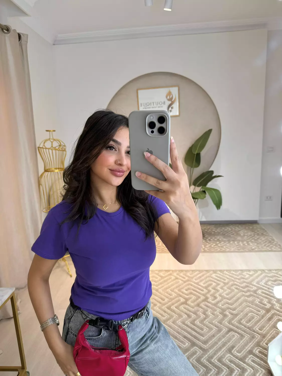 بيزك توب صيفي نص كم بنفسجي image