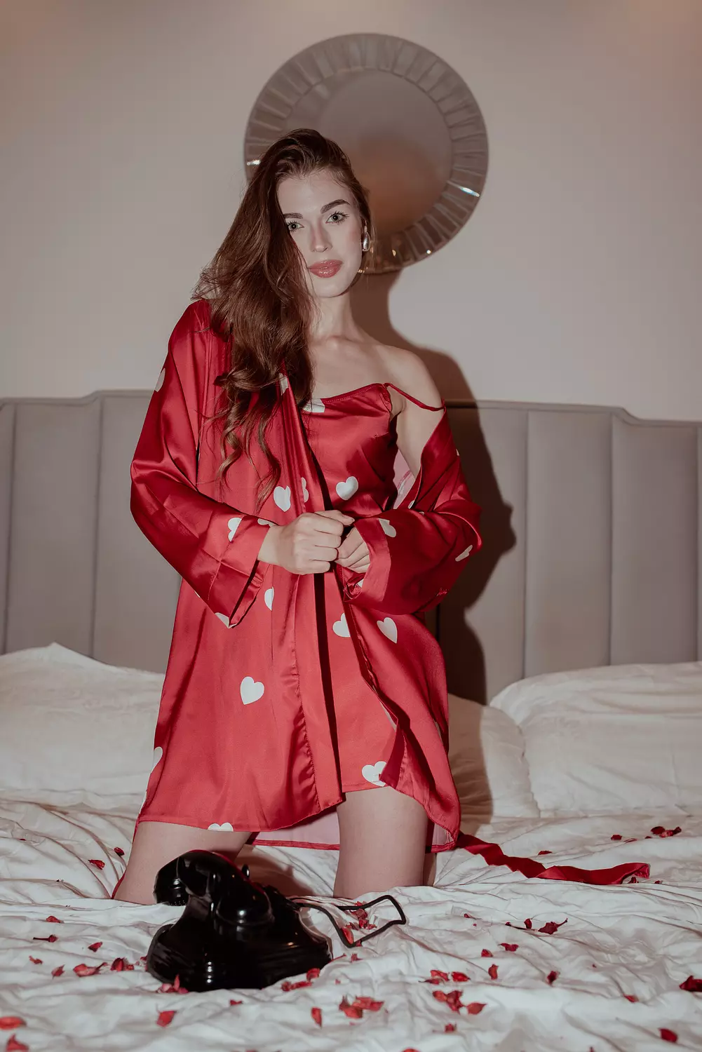 Red Hearts Short Robe 1