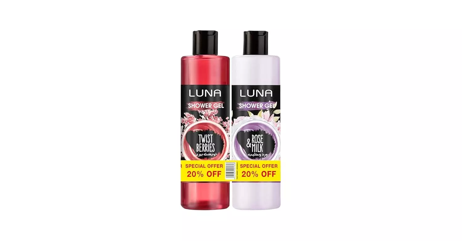 OFFER - LUNA SHOWER GEL TWIST BERRIIES + SHOWER GEL ROSE%MILK 500 ML 20 % OFF image