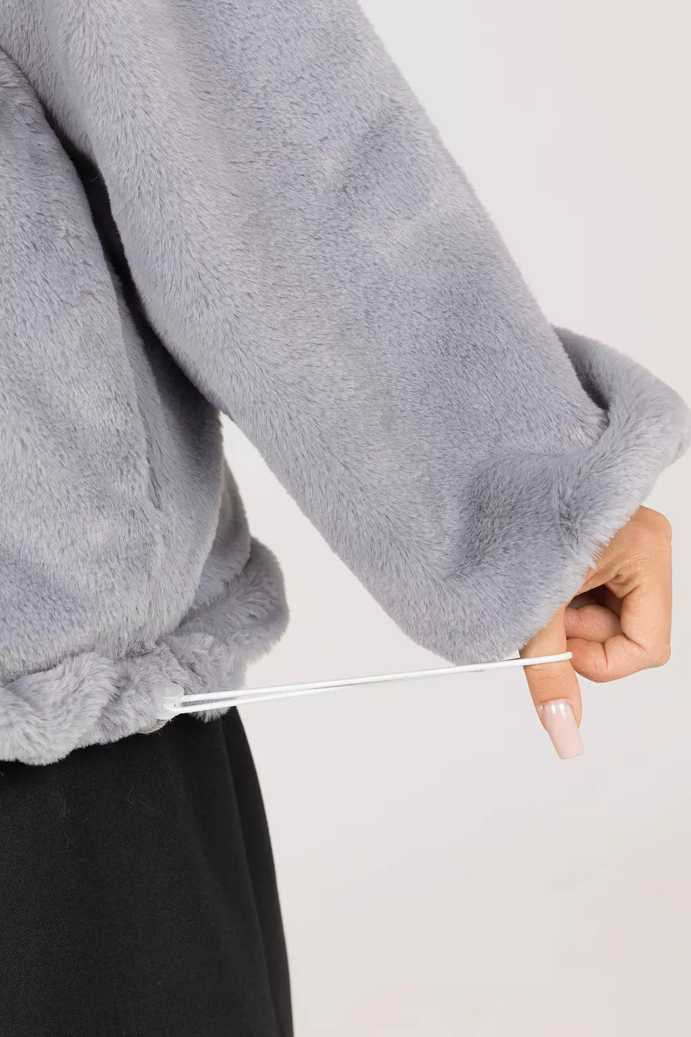 Grey fur hoodie 4
