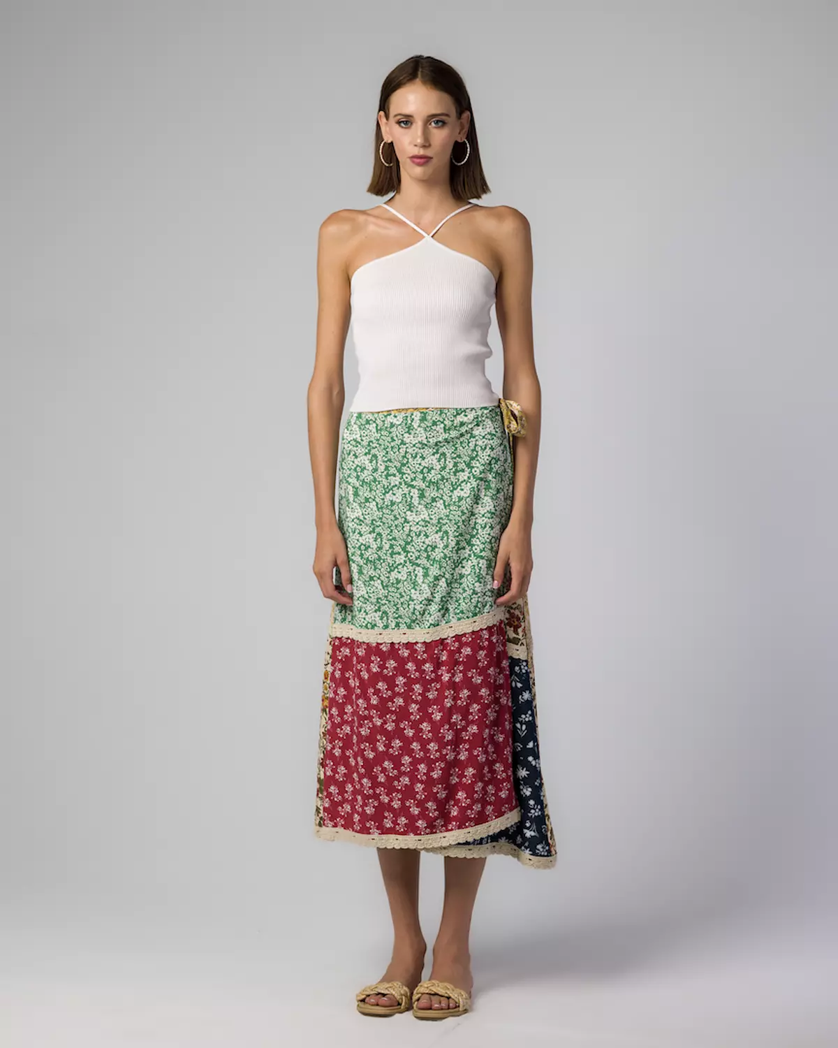 THE QUATRO FLORAL WRAP SKIRT image
