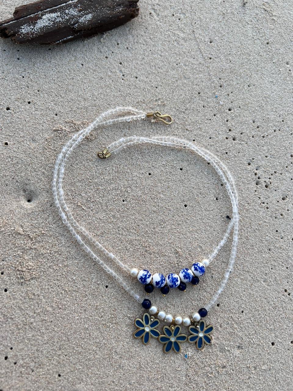 Two Rows flower Necklace