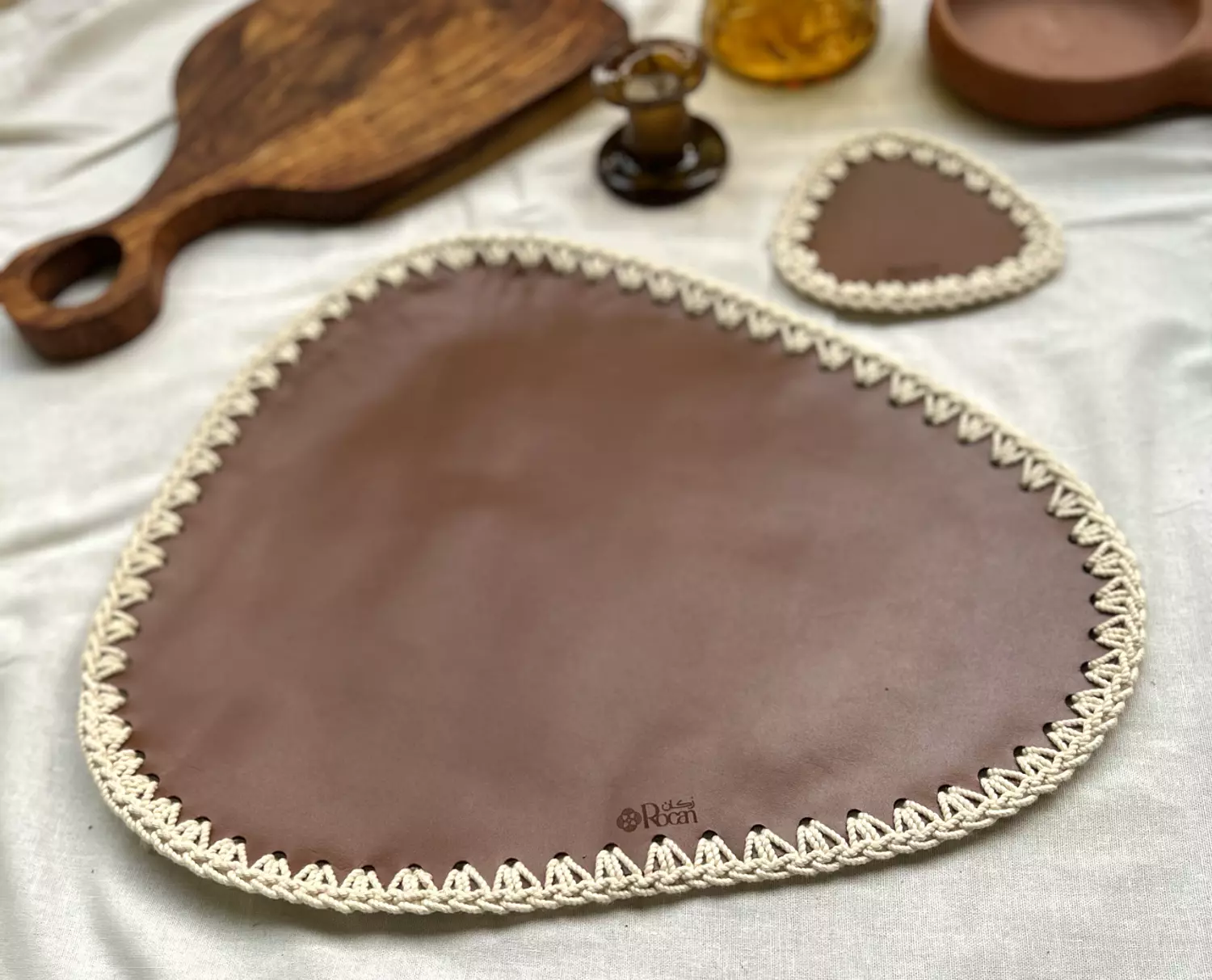 Genuine Leather Placemat & Coaster Set