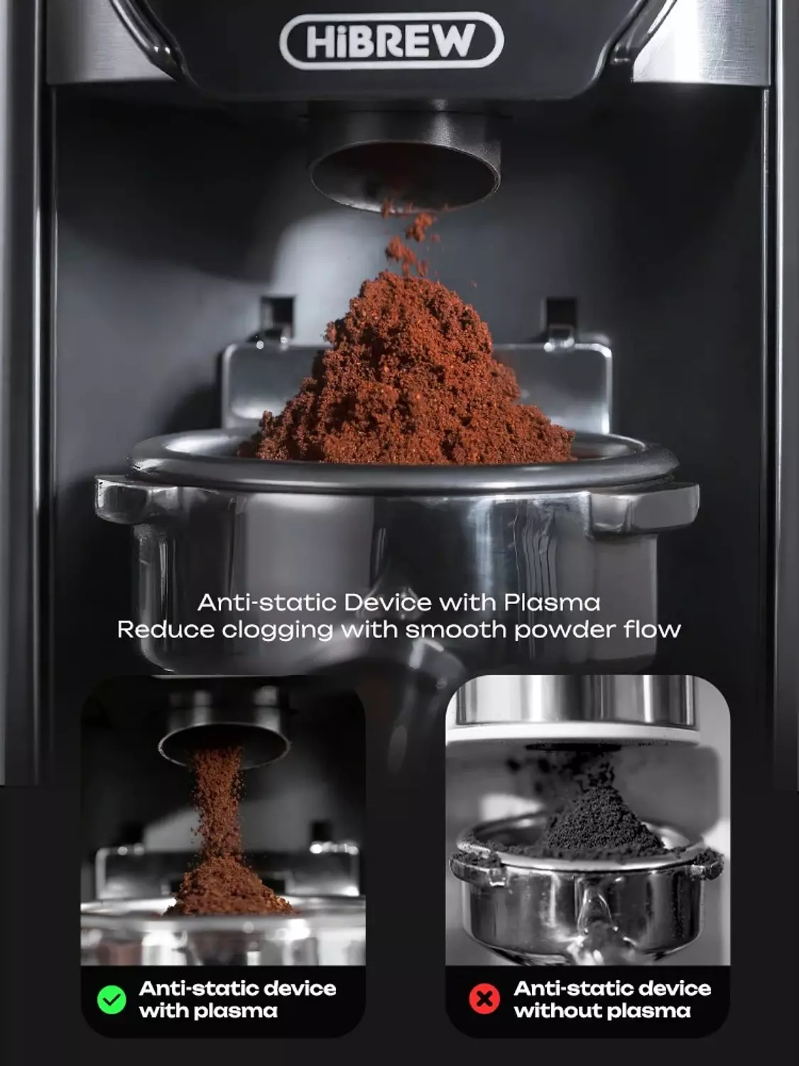 HiBREW G3 Plus Electric Coffee Grinder 40MM Titanium-Coated Conical Burr Coffee Bean Grinder for Espresso Pour Over 5